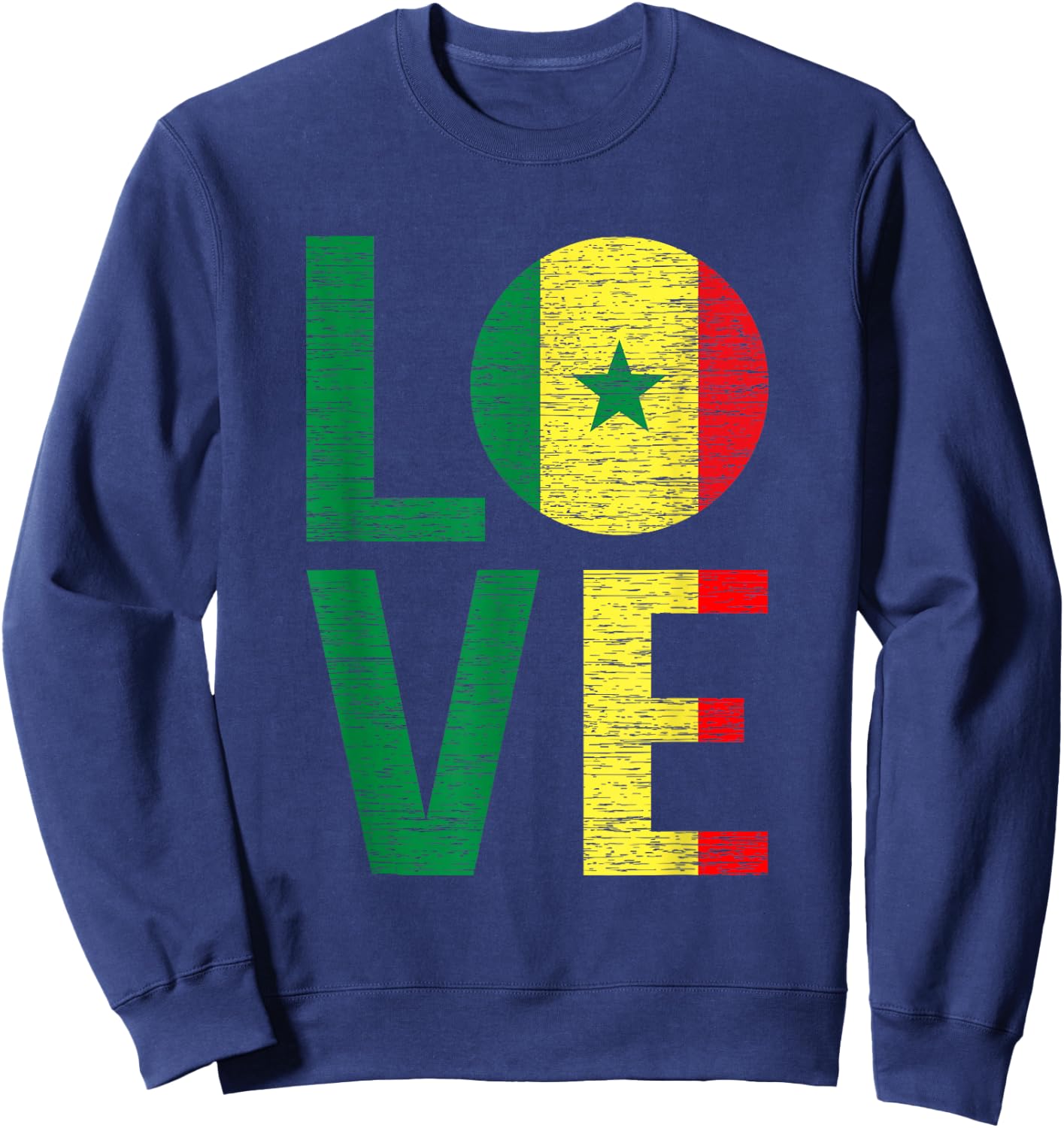 Funny Senegal Flag Shirt Roots From Usa Senegal Sweatshirt - Sweatshirt | Navy