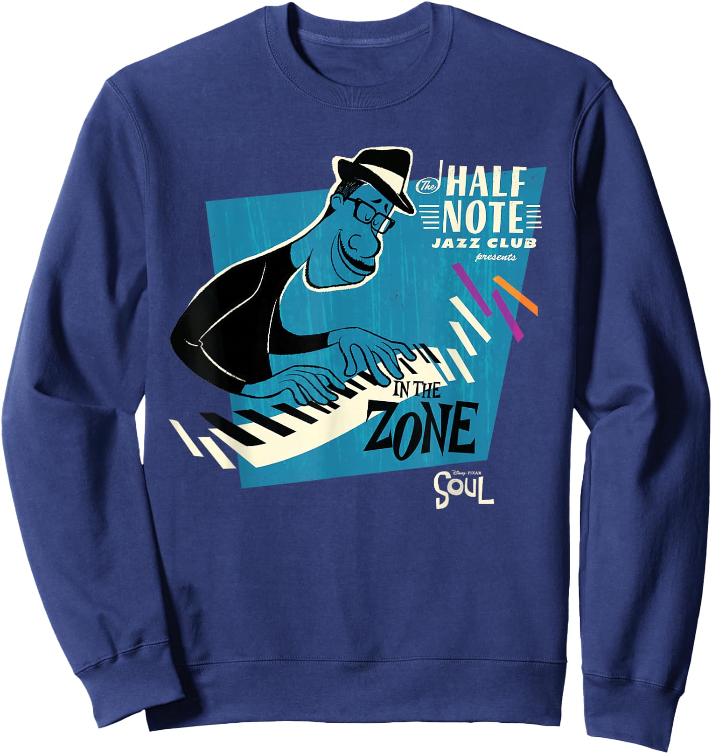 Disney and Pixar's Soul Joe Gardner Jazz Club In the Zone Sweatshirt - Sweatshirt | Navy