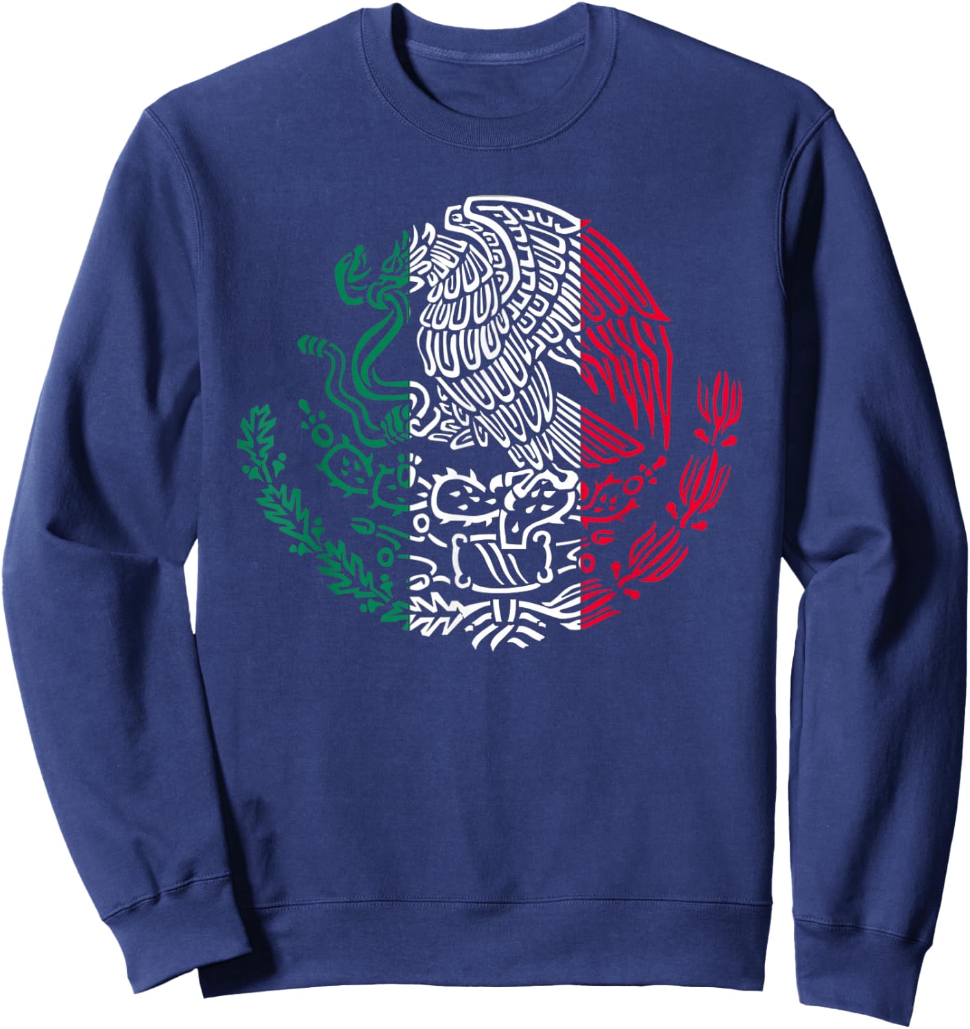 Mexican Eagle Mexico Flag Sweatshirt - Sweatshirt | Navy