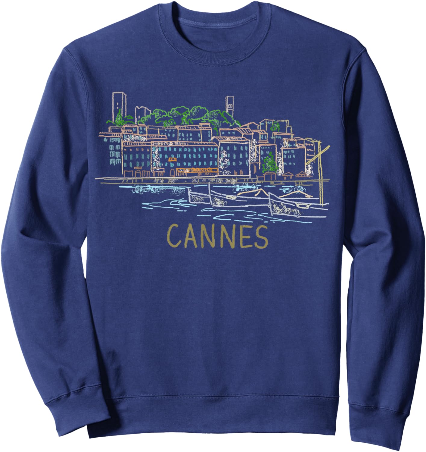 Cannes France Art Gift Men Women Sweatshirt - Sweatshirt | Navy