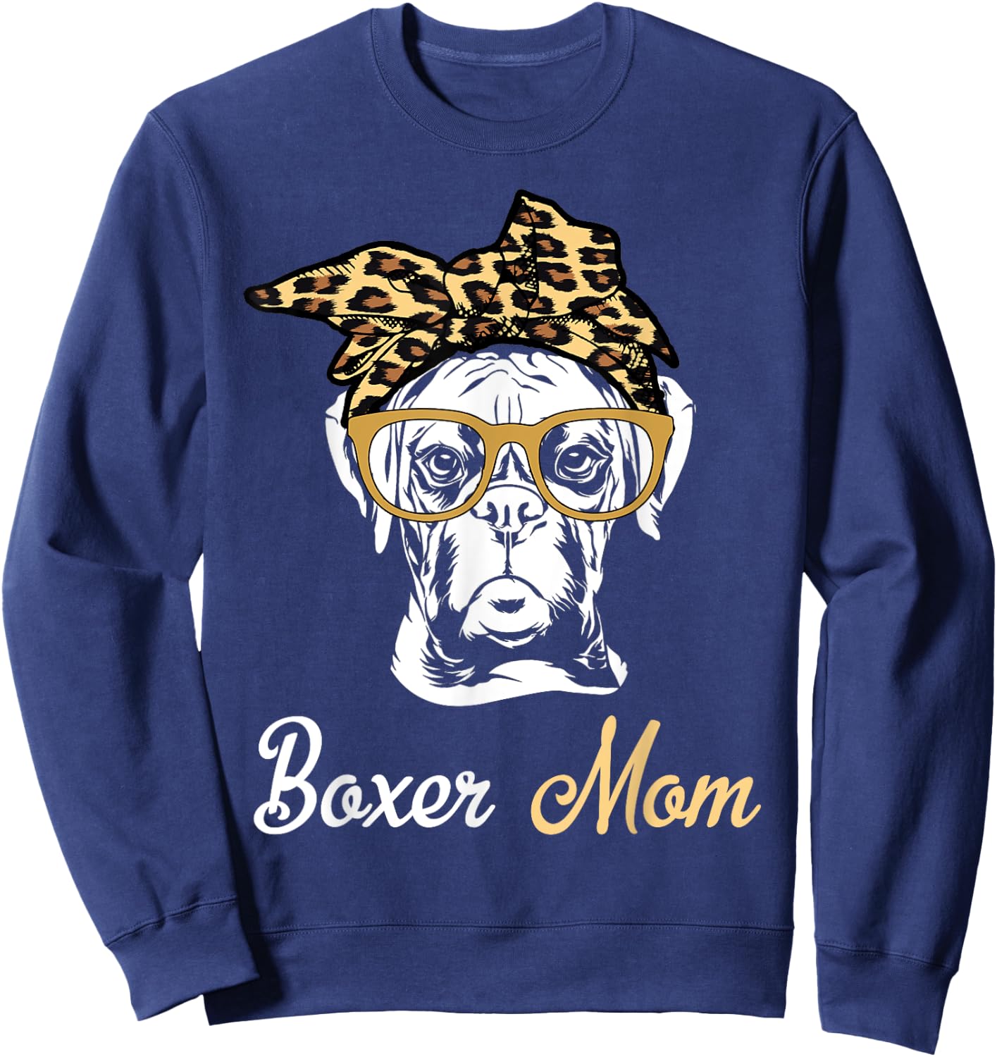 Birthday and Mother's day Gift-Boxer Mom Sweatshirt - Sweatshirt | Navy
