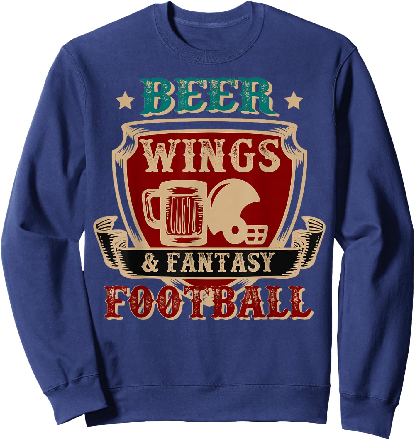 Fantasy Football Beer Wings Fantasy Football Gift Design Sweatshirt - Sweatshirt | Navy