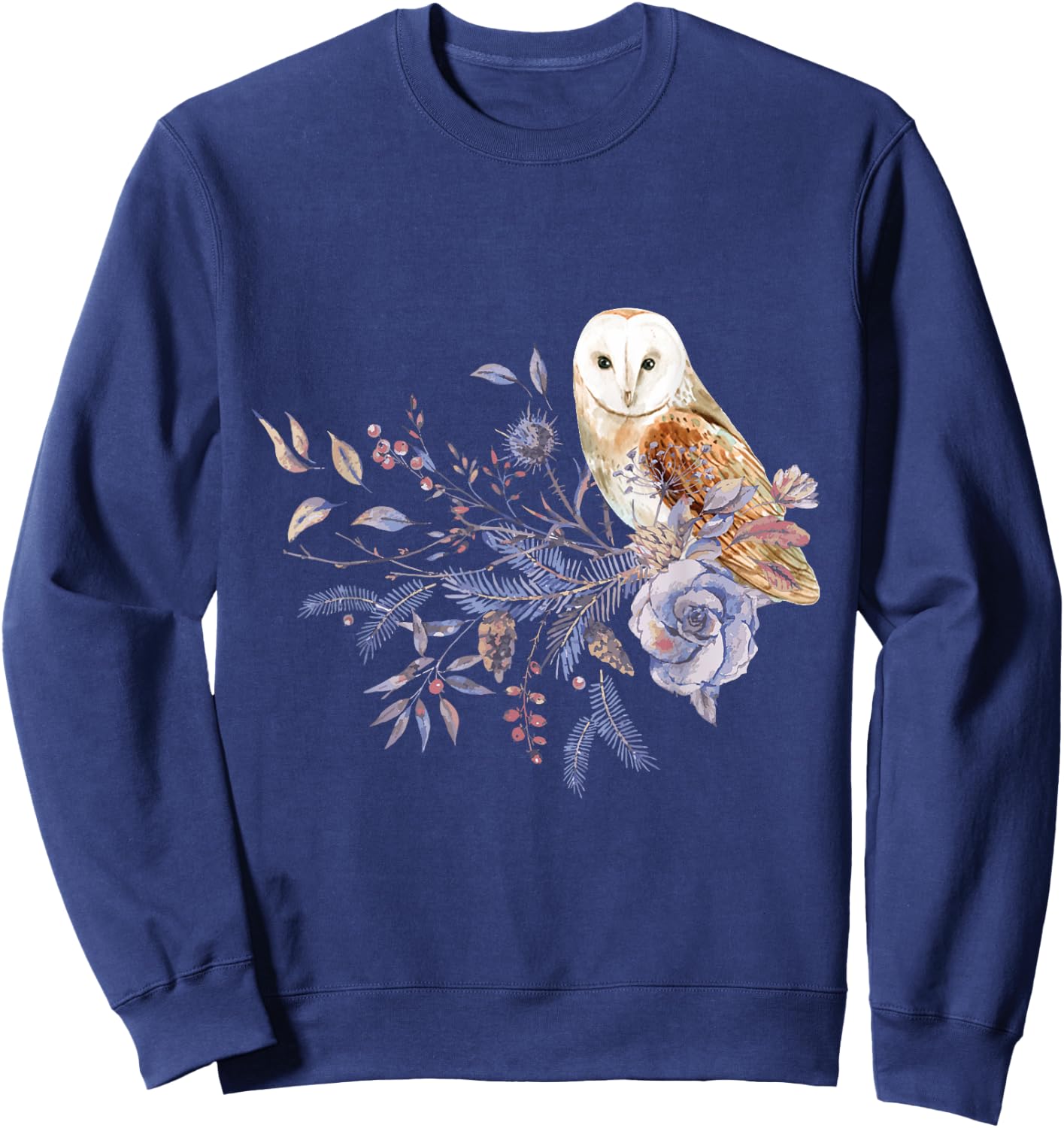 Floral Owl Bird Lover Gift Birds Sweatshirt - Sweatshirt | Navy