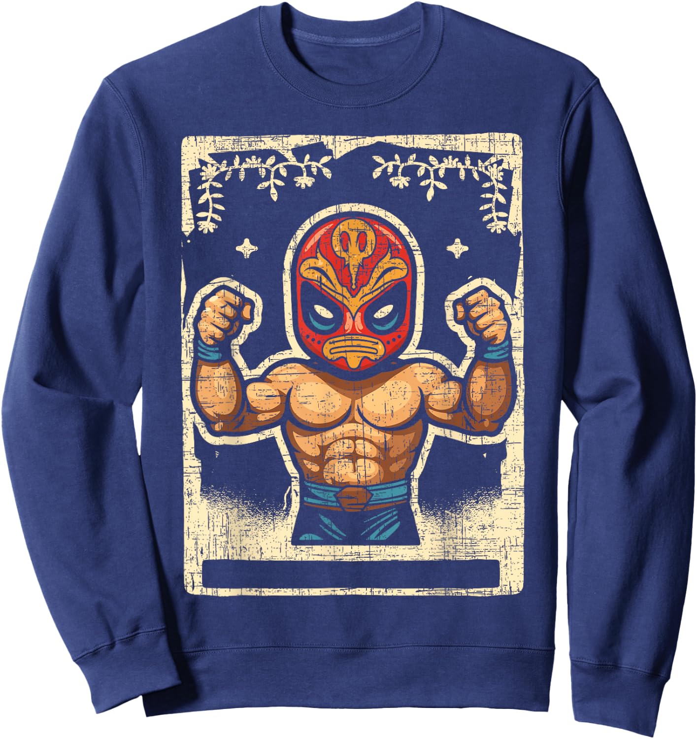 Lucha Libre Wrestler Mexican Wrestling Luchador Sweatshirt - Sweatshirt | Navy