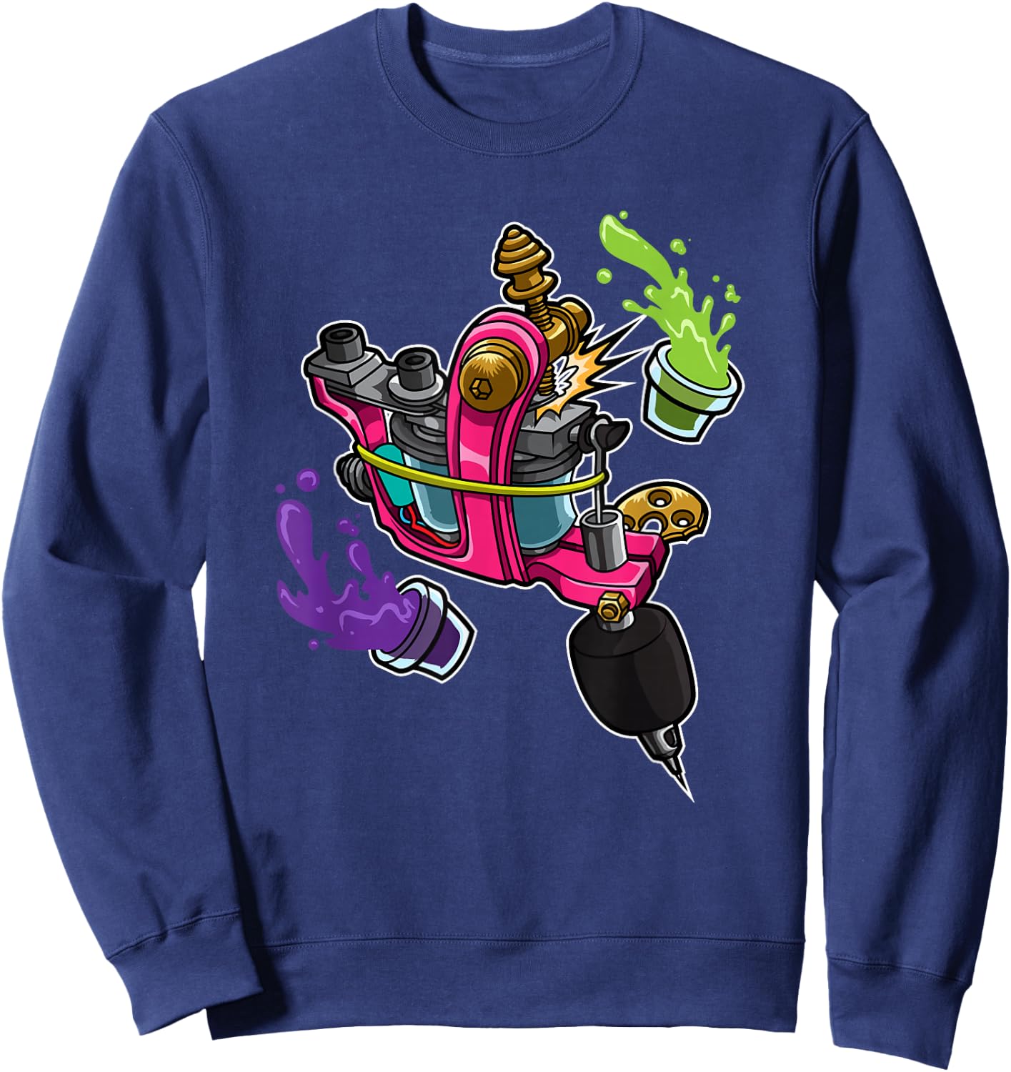 My Coil Loves Colour Tattoo Machine Tattoo Artist Sweatshirt - Sweatshirt | Navy