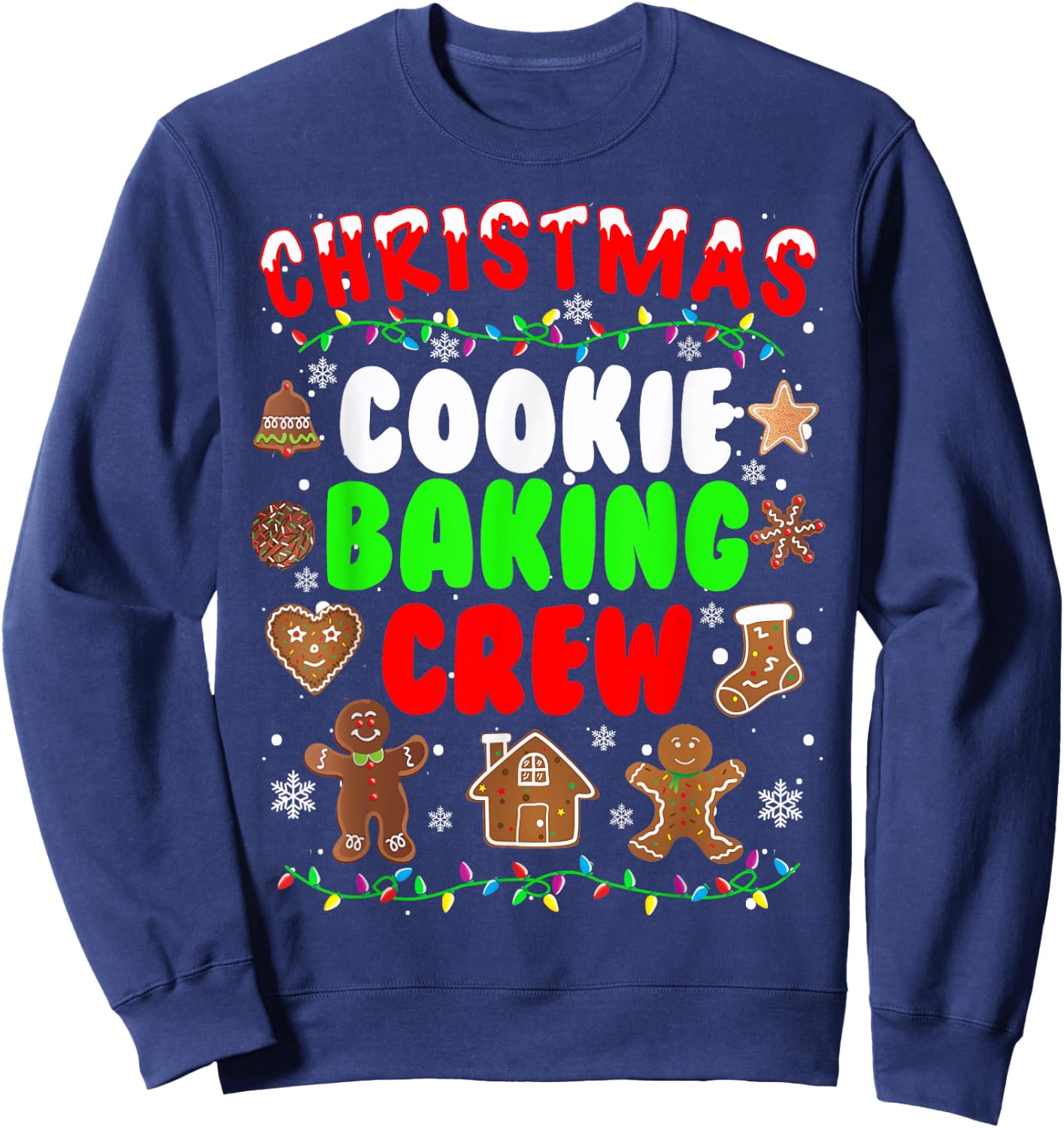 Christmas Cookie Baking Crew Funny X-mas Baker Baking Gifts Sweatshirt - Sweatshirt | Navy