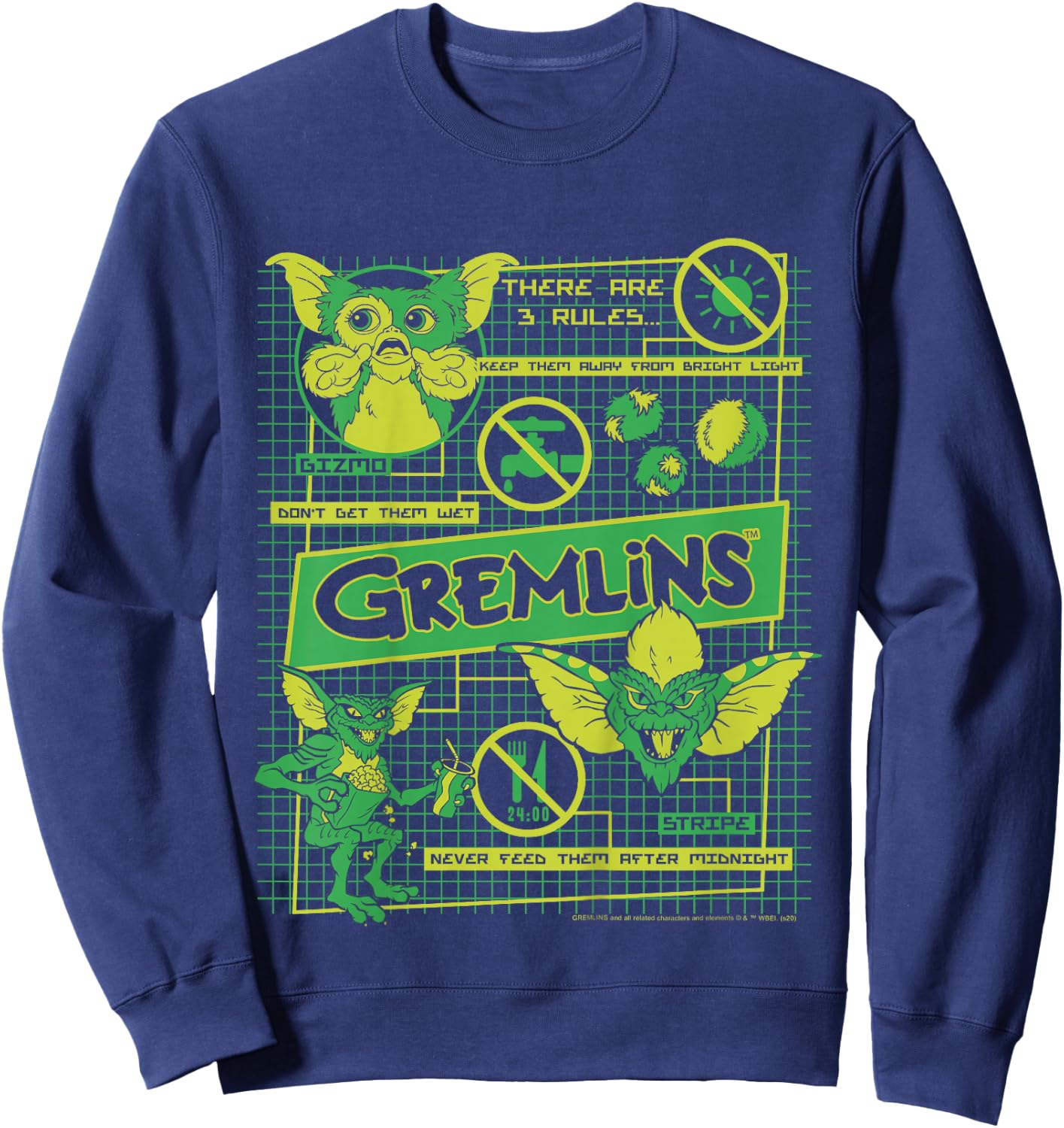 Kids Gremlins Three Rules Schematics Sweatshirt - Sweatshirt | Navy