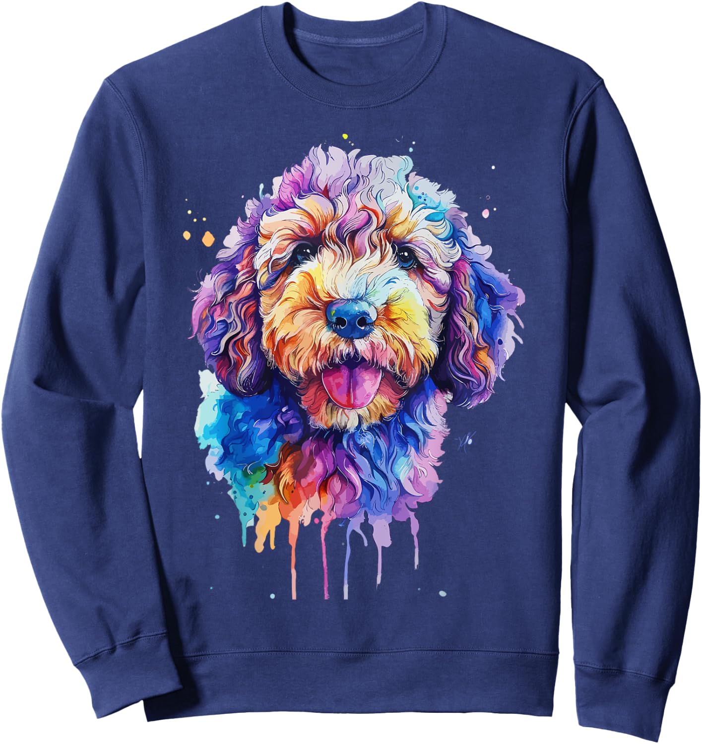 Goldendoodle Lovers Pop Art Colorful Goldendoodle Dog Men Women Kids Sweatshirt - Sweatshirt | Navy
