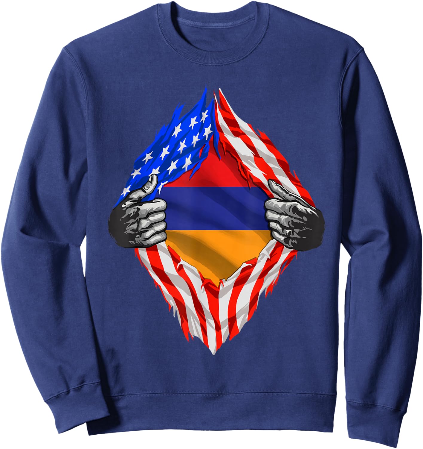 Armenia Super American Armenian Flag Armenia Roots Citizen Sweatshirt - Sweatshirt | Navy