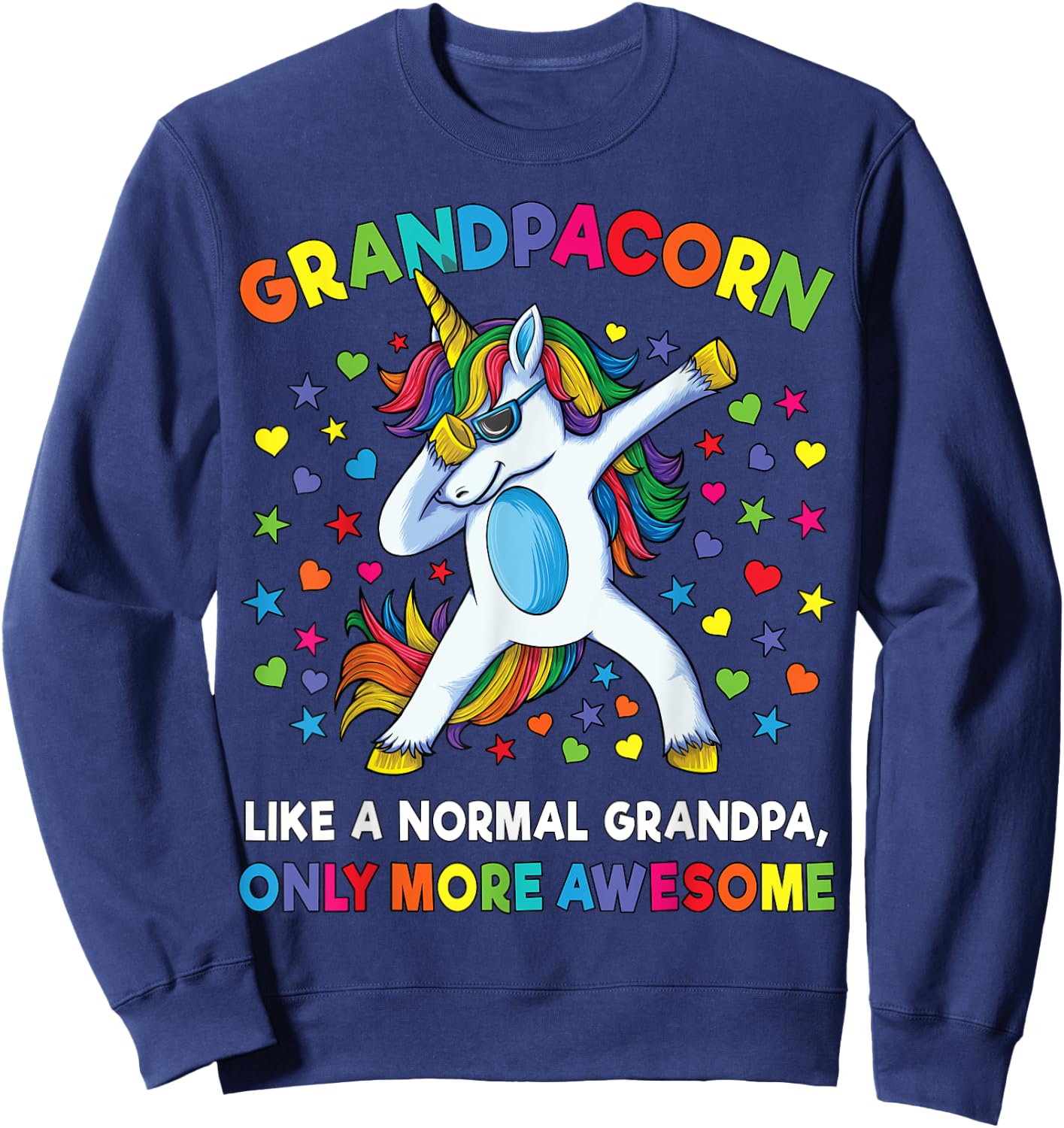 Grandpa Unicorn Boys Party Gift Sweatshirt - Sweatshirt | Navy