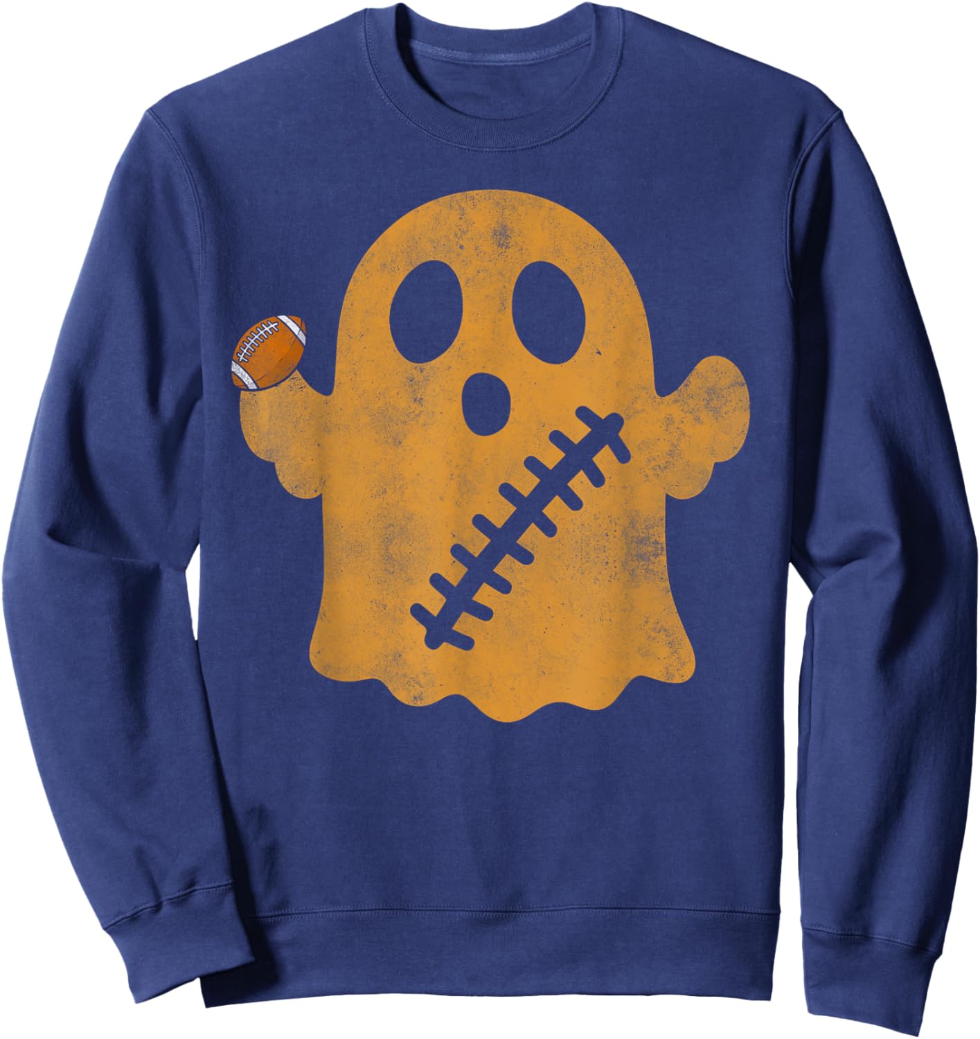 Football Cute Ghost Football Lover Halloween Football Player Sweatshirt - Sweatshirt | Navy