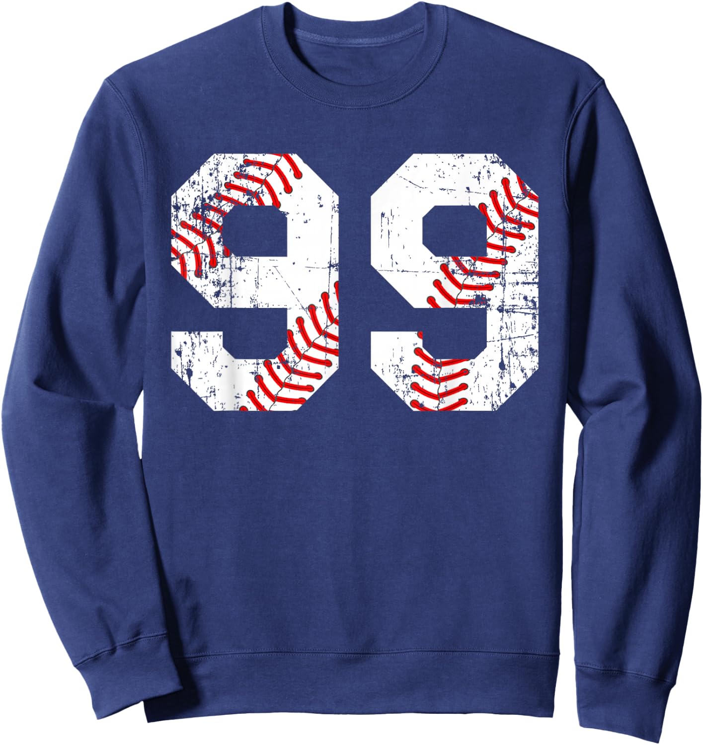 Vintage Baseball 99 Jersey Number Sweatshirt - Sweatshirt | Navy