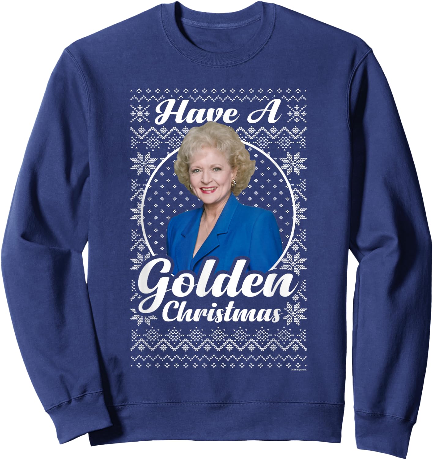 The Golden Girls Iconic Rose Have A Golden Christmas Logo Sweatshirt - Sweatshirt | Navy