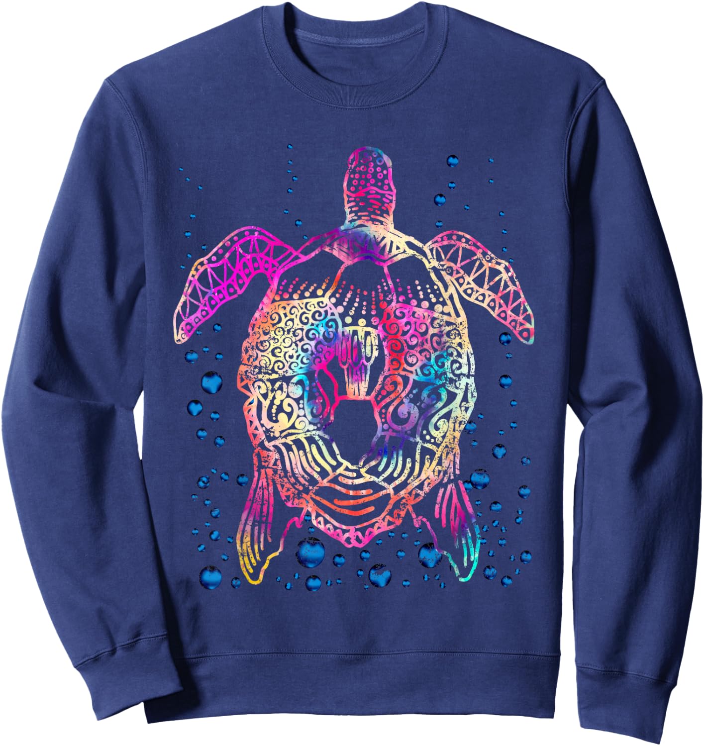 Ocean Animal Tie Dye Tribal Sea Animal Maori Turtle Sweatshirt - Sweatshirt | Navy