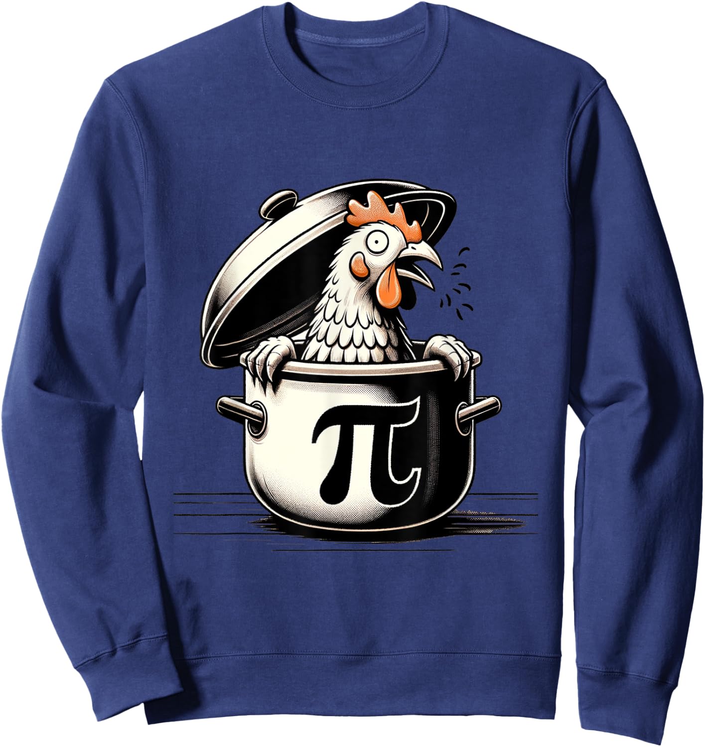 Chicken Pot Pi Funny 2024 Pi Day Math Teacher Men Women Kids Sweatshirt - Sweatshirt | Navy
