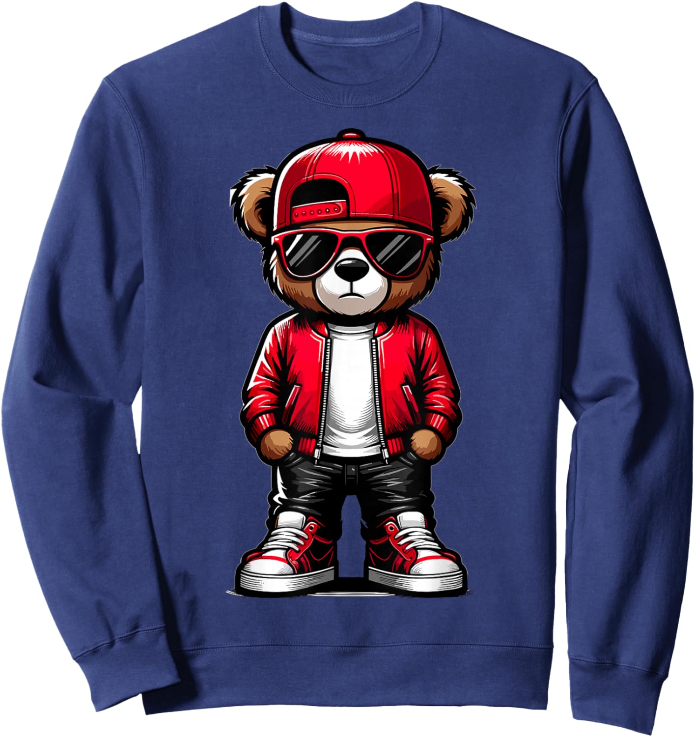 Hip Hop Teddy Bear Rap Music Lover Sweatshirt - Sweatshirt | Navy
