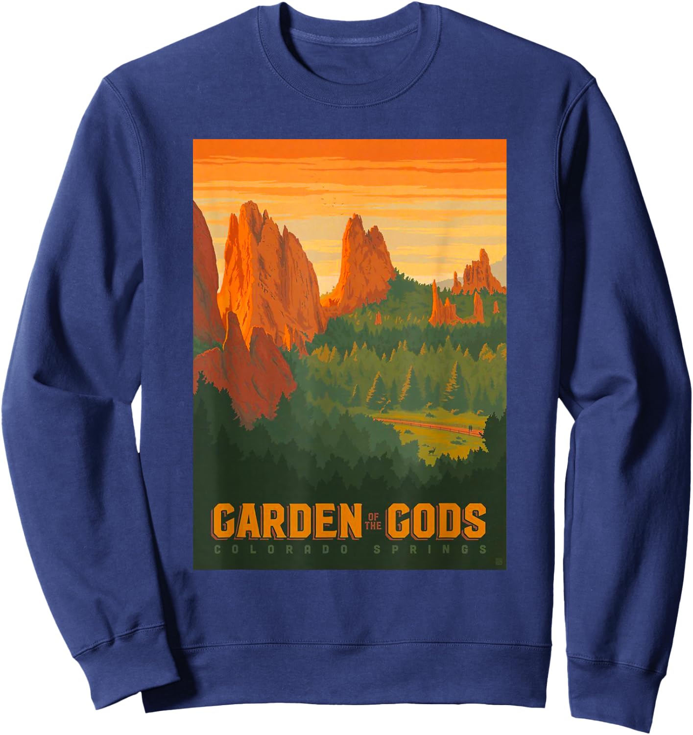 Colorado Springs Garden of The Gods Graphic Design Sweatshirt - Sweatshirt | Navy