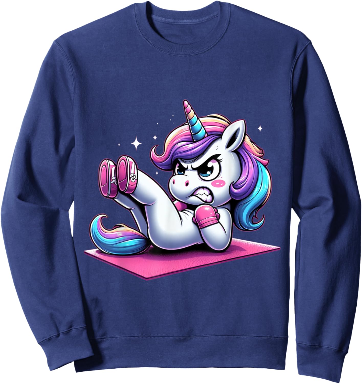 Unicorn Crunches Fitness Gym Boys Girls Men Women Kids Sweatshirt - Sweatshirt | Navy