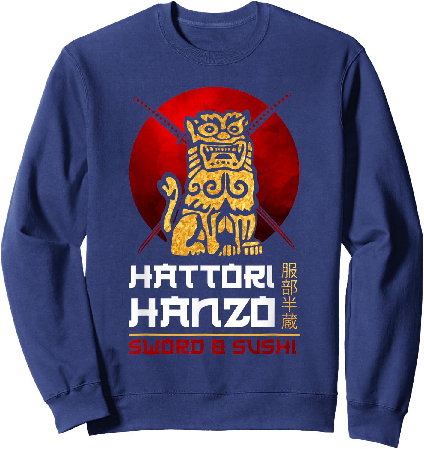 Japanese Warrior Oni No Hanzo Ninja Sword Samurai Fighter Sweatshirt - Sweatshirt | Navy