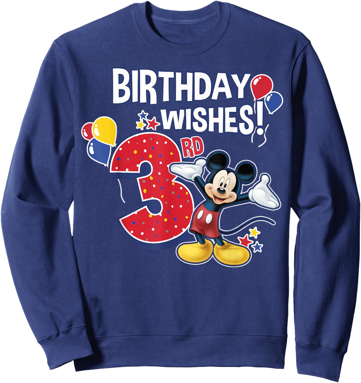 Disney Mickey and Friends Mickey Mouse 3rd Birthday Wishes Small Sweatshirt - Sweatshirt | Navy