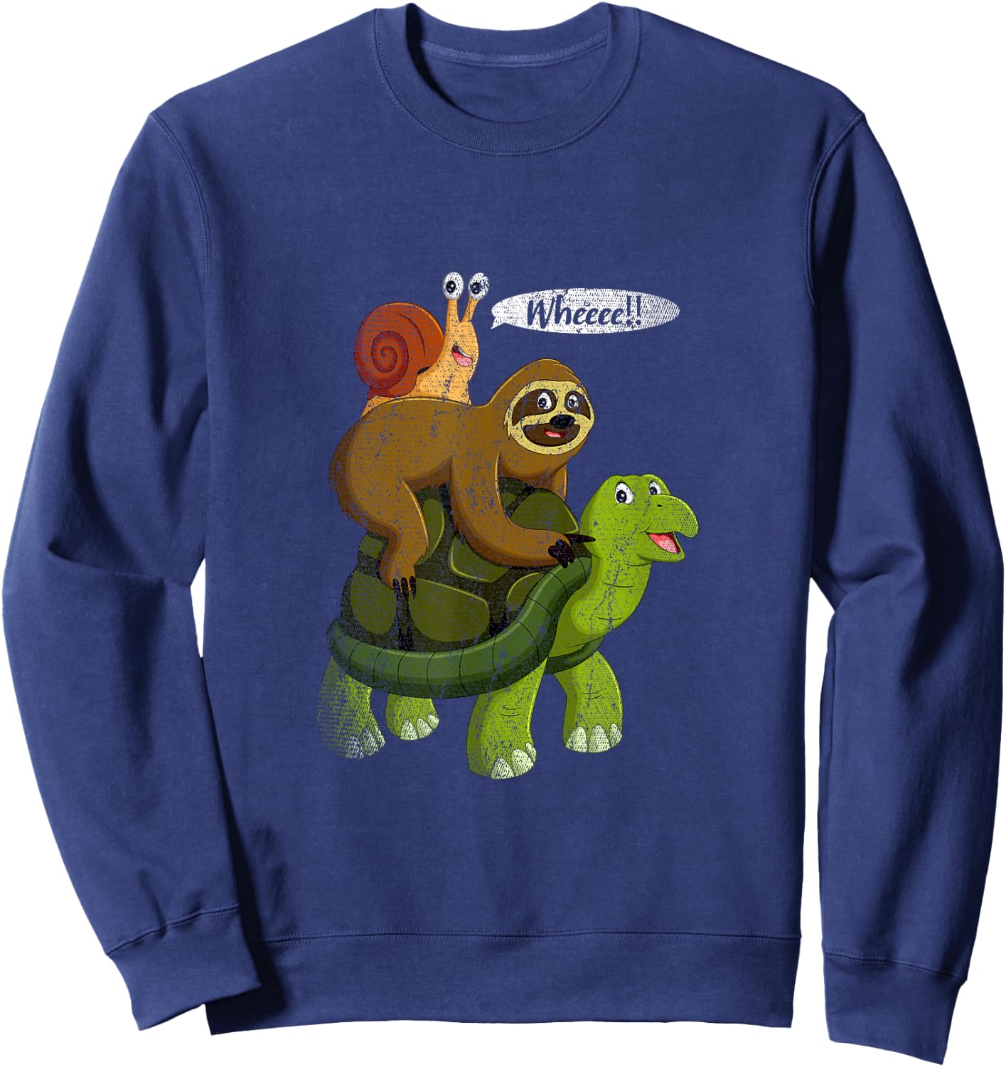Whee Snail Turtle Sloth Sweatshirt - Sweatshirt | Navy