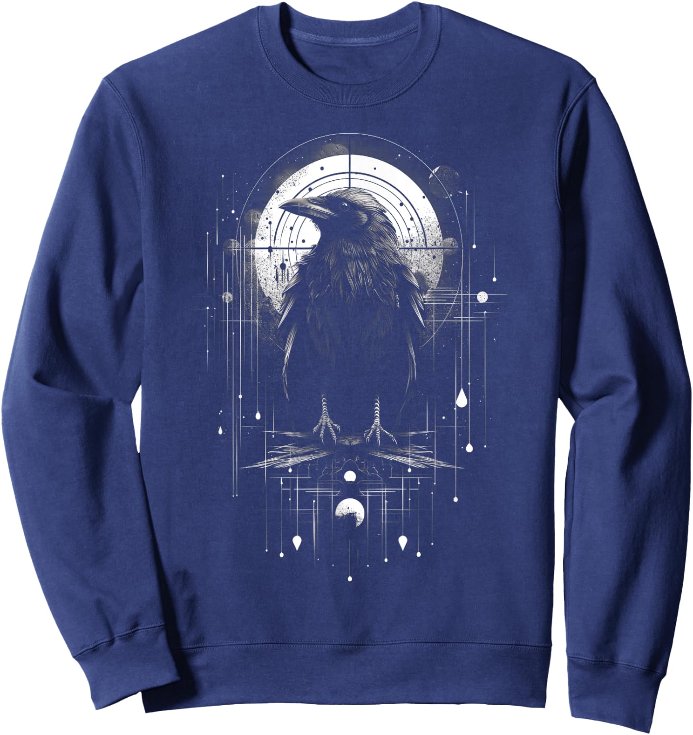Raven Crow Dark Bird Witchcraft Omens Midnight Sweatshirt - Sweatshirt | Navy