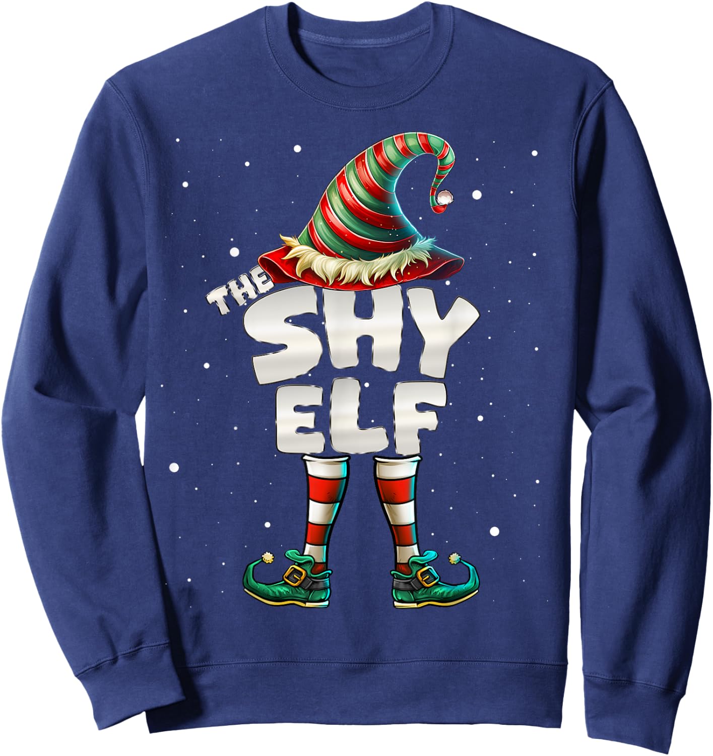 I'm The Shy Elf Family Matching Group Christmas Sweatshirt - Sweatshirt | Navy