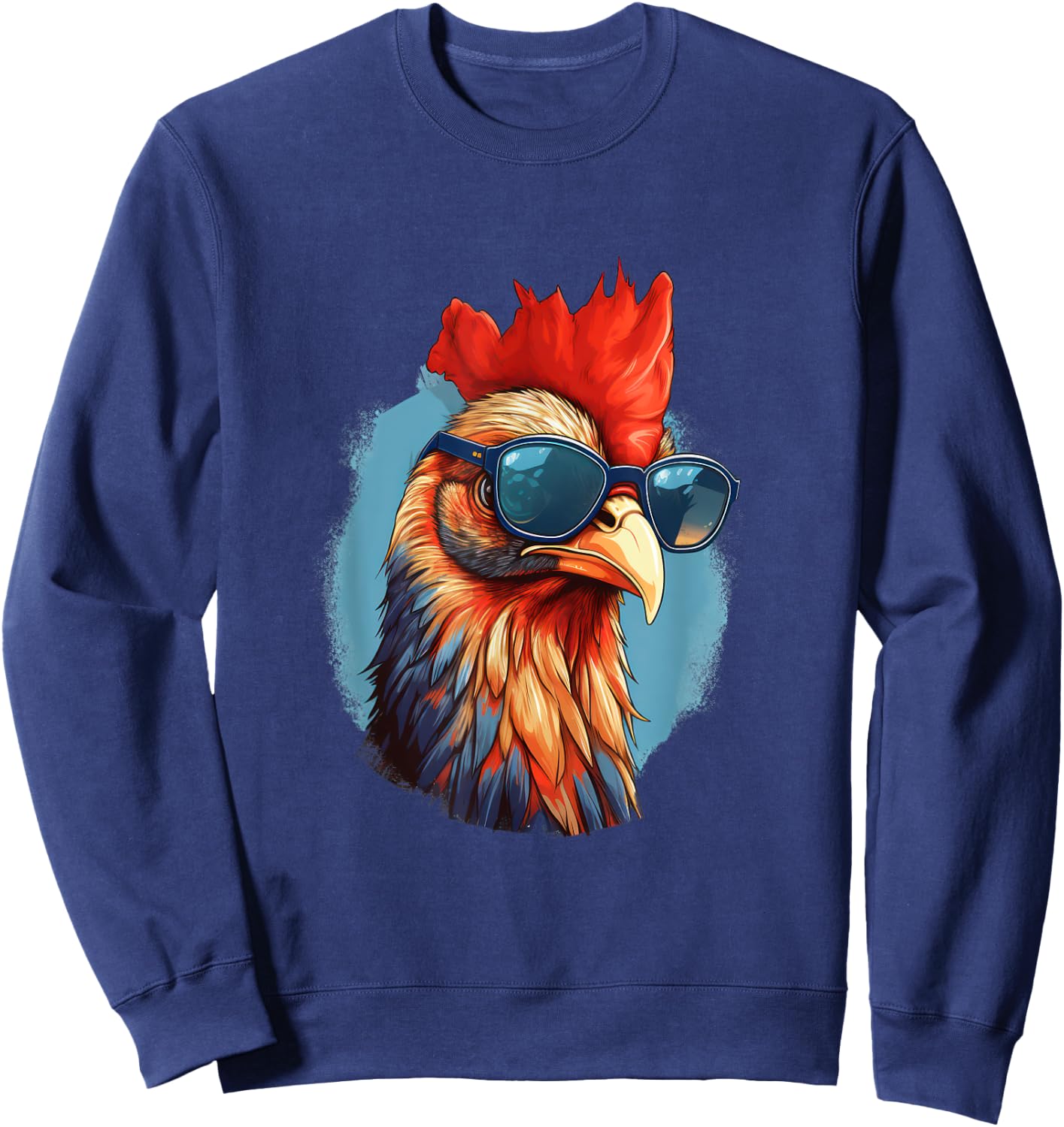 Vintage Rooster Chicken Sunglasses Sweatshirt - Sweatshirt | Navy