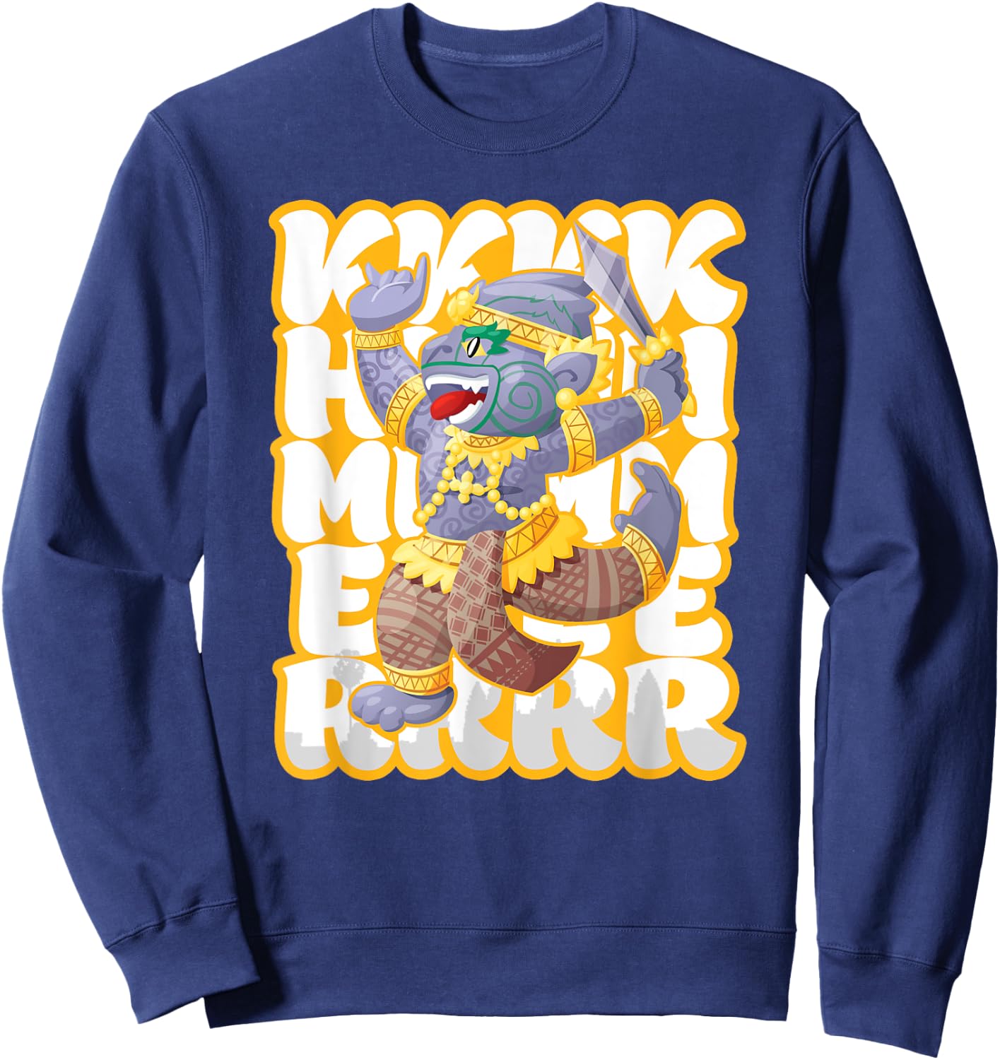 Cambodian Khmer Angkor Hanuman Monkey King Love Sweatshirt - Sweatshirt | Navy