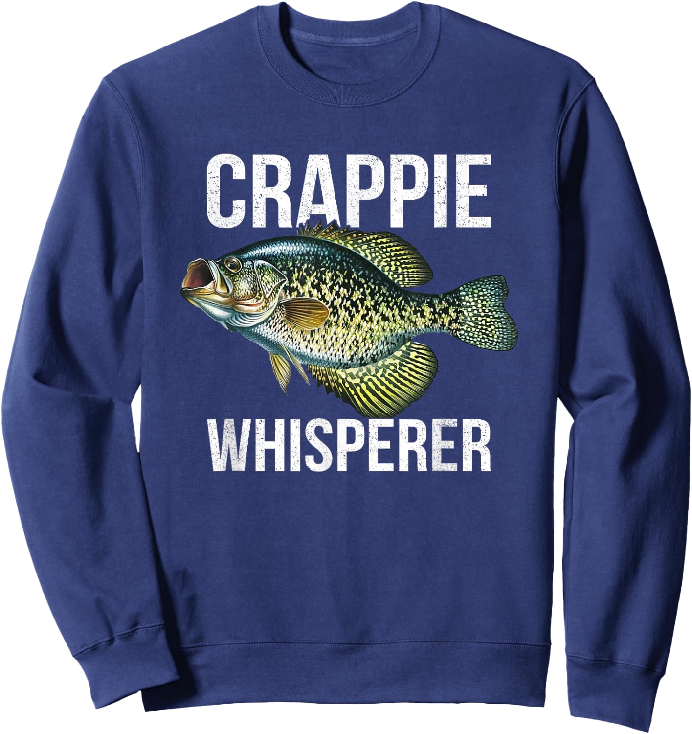 Crappie Whisperer, Crappie Fishing Small Sweatshirt - Sweatshirt | Navy