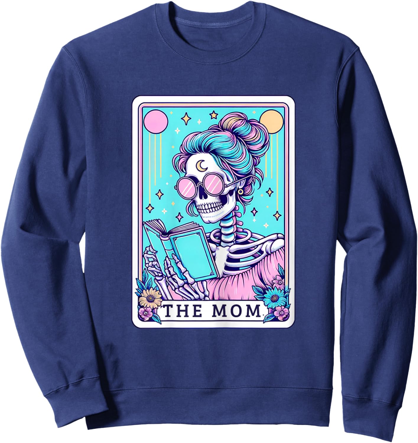 The Mom Tarot Card Skeleton Mothers Day Witch Mom Skull Mama Sweatshirt - Sweatshirt | Navy