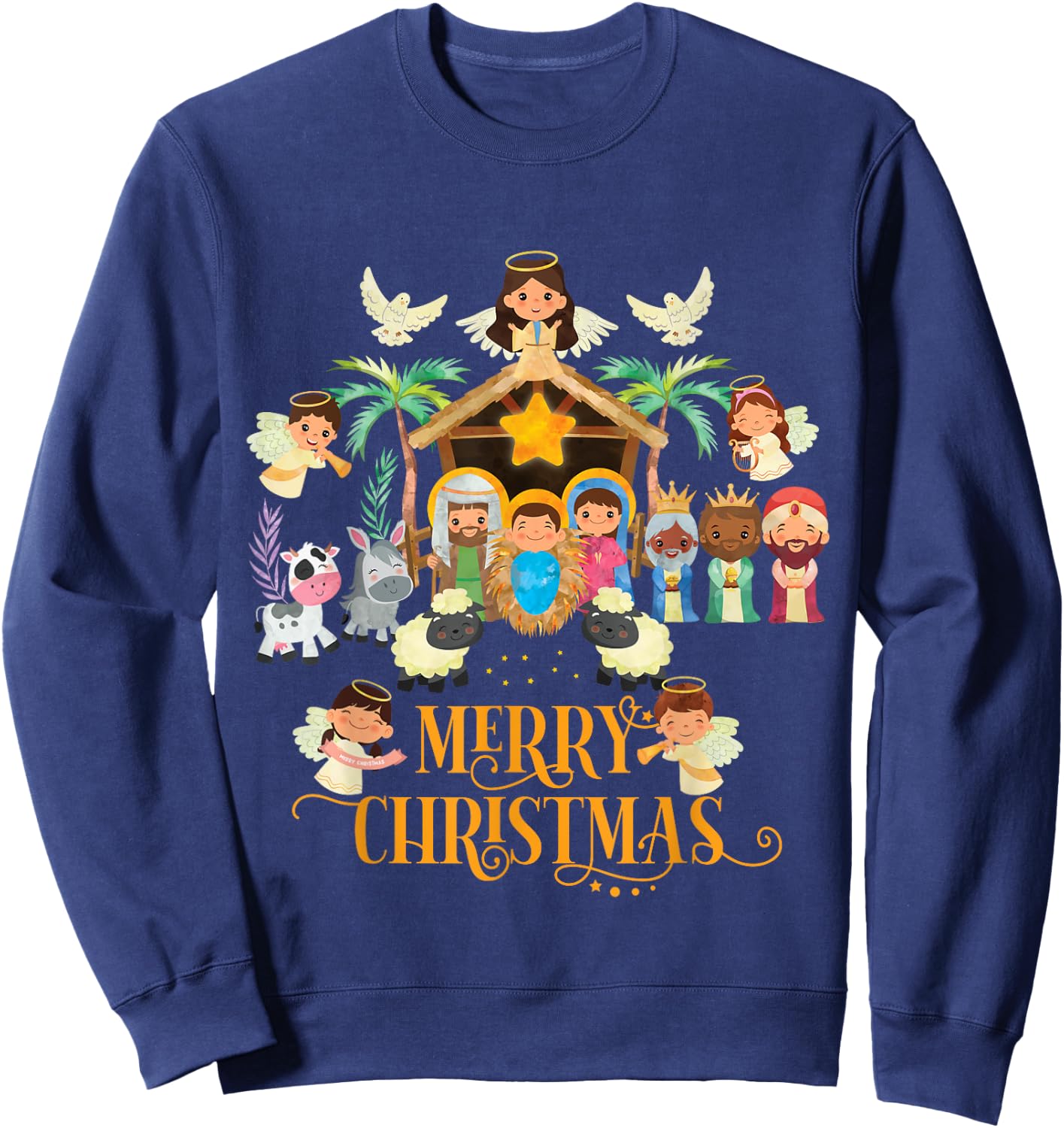 Christmas Nativity True Story Nativity Scene Sweatshirt - Sweatshirt | Navy
