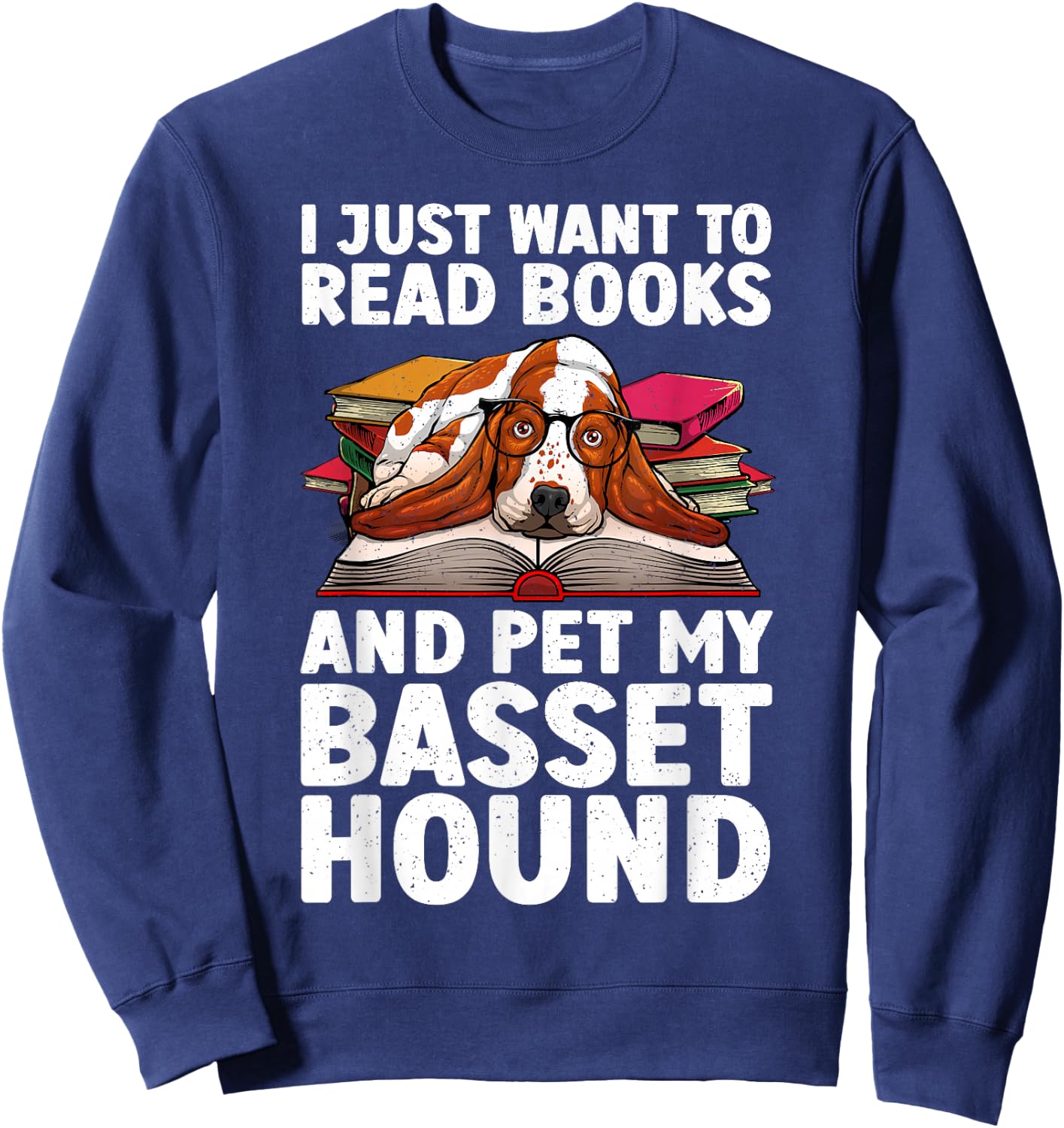 Funny Basset Hound Design Women Basset Hound Lover Sweatshirt - Sweatshirt | Navy