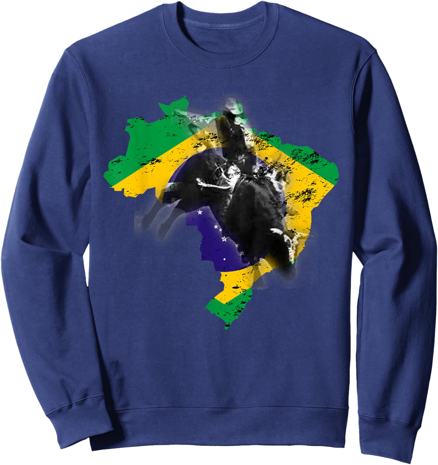 Bull-Riding Texas Ranch Rider Brazilian Cowboy Sweatshirt - Sweatshirt | Navy