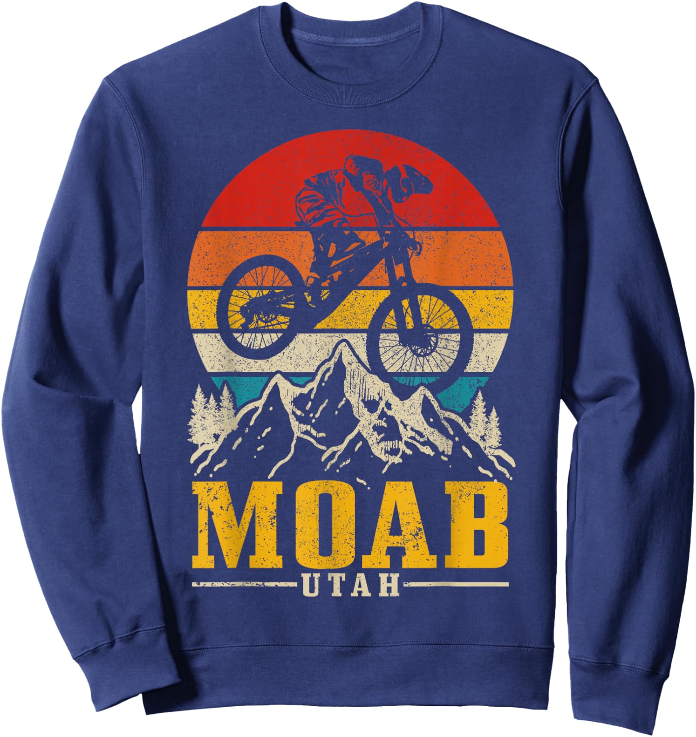 Moab Utah Vintage Mountain Bike MTB Downhill USA Sweatshirt - Sweatshirt | Navy