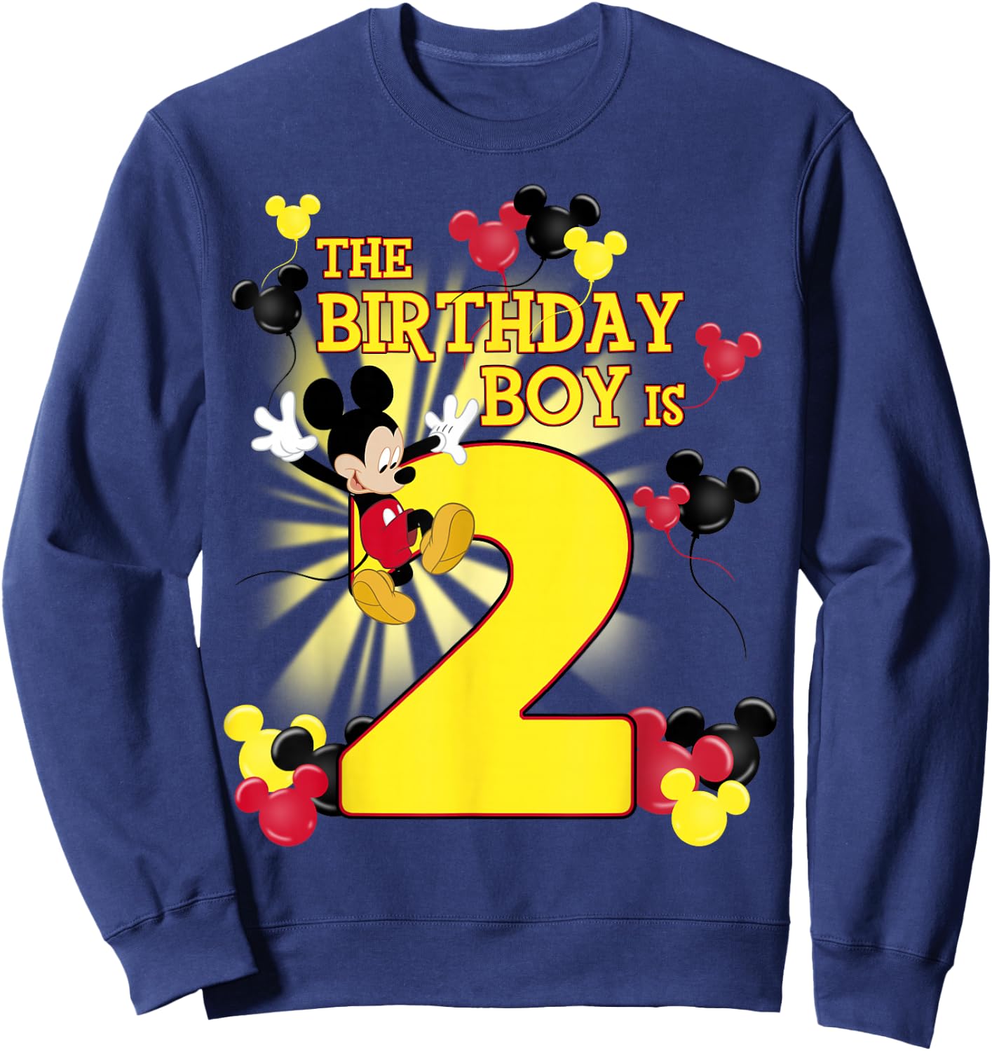 Disney Mickey and Friends Mickey 2nd Birthday Boy Small Sweatshirt - Sweatshirt | Navy