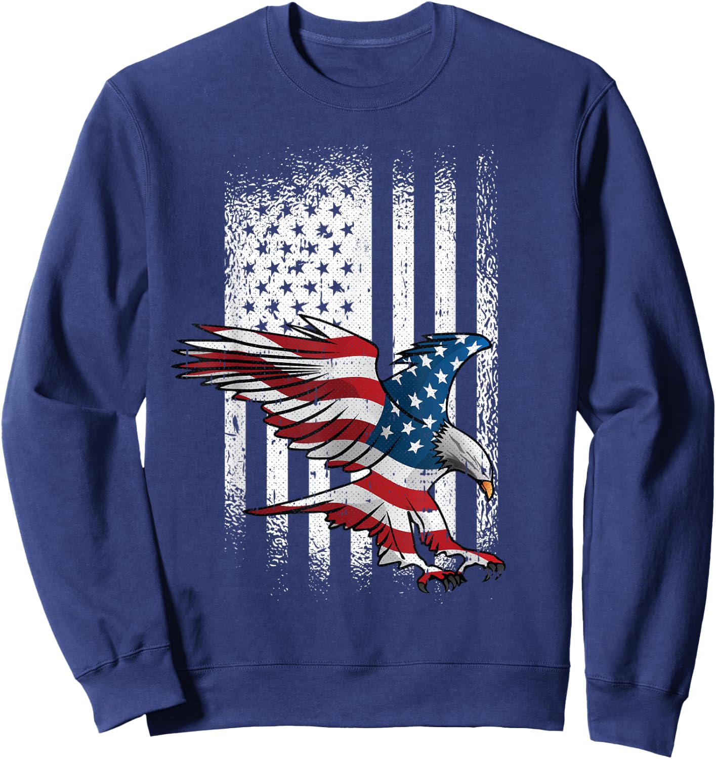 American Flag Eagle 4th of July Independence Day Patriotic Sweatshirt - Sweatshirt | Navy