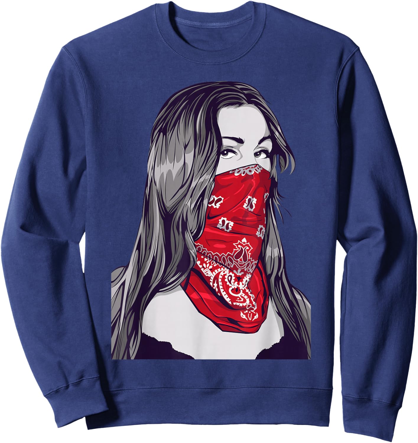 Gangster Ghetto Design Rockabilly Hip Hop Art Sweatshirt - Sweatshirt | Navy