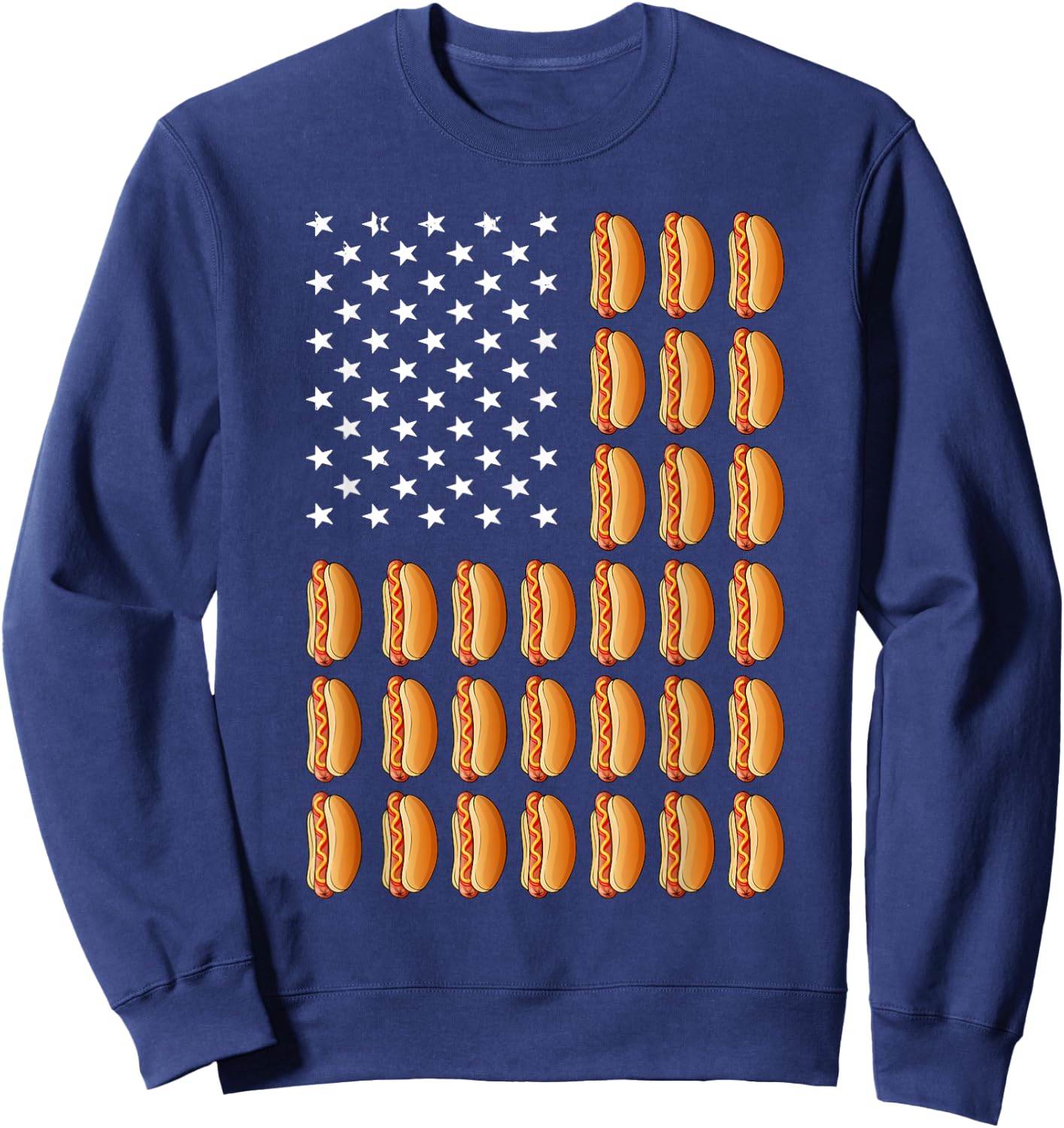 Funny Hot Dog Art Women Kids Food Hotdog Lovers Sweatshirt - Sweatshirt | Navy