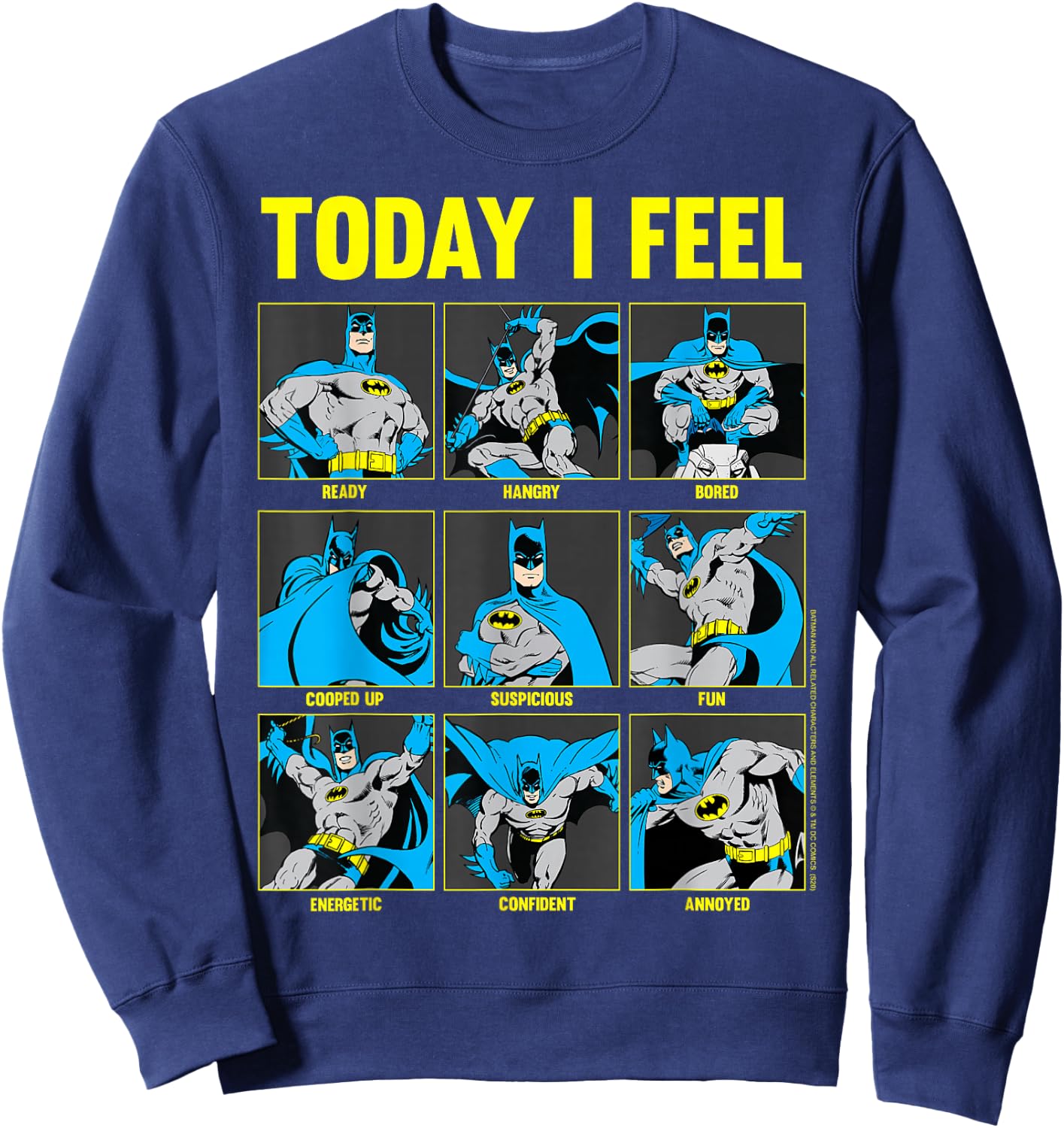 DC Comics Batman Today I Feel Emotional Box Up Sweatshirt - Sweatshirt | Navy