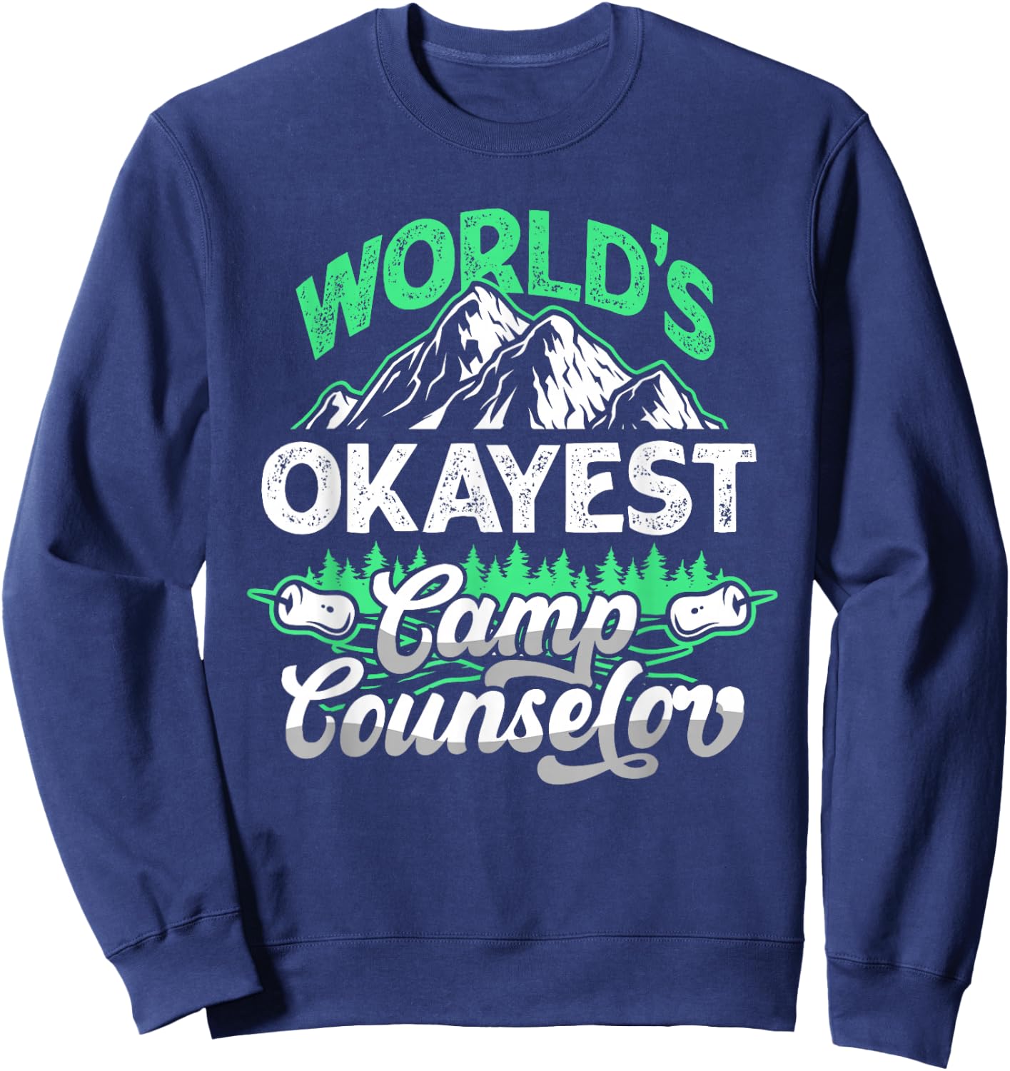 Funny World's Okayest Camp Counselor Shirt Director Sweatshirt - Sweatshirt | Navy