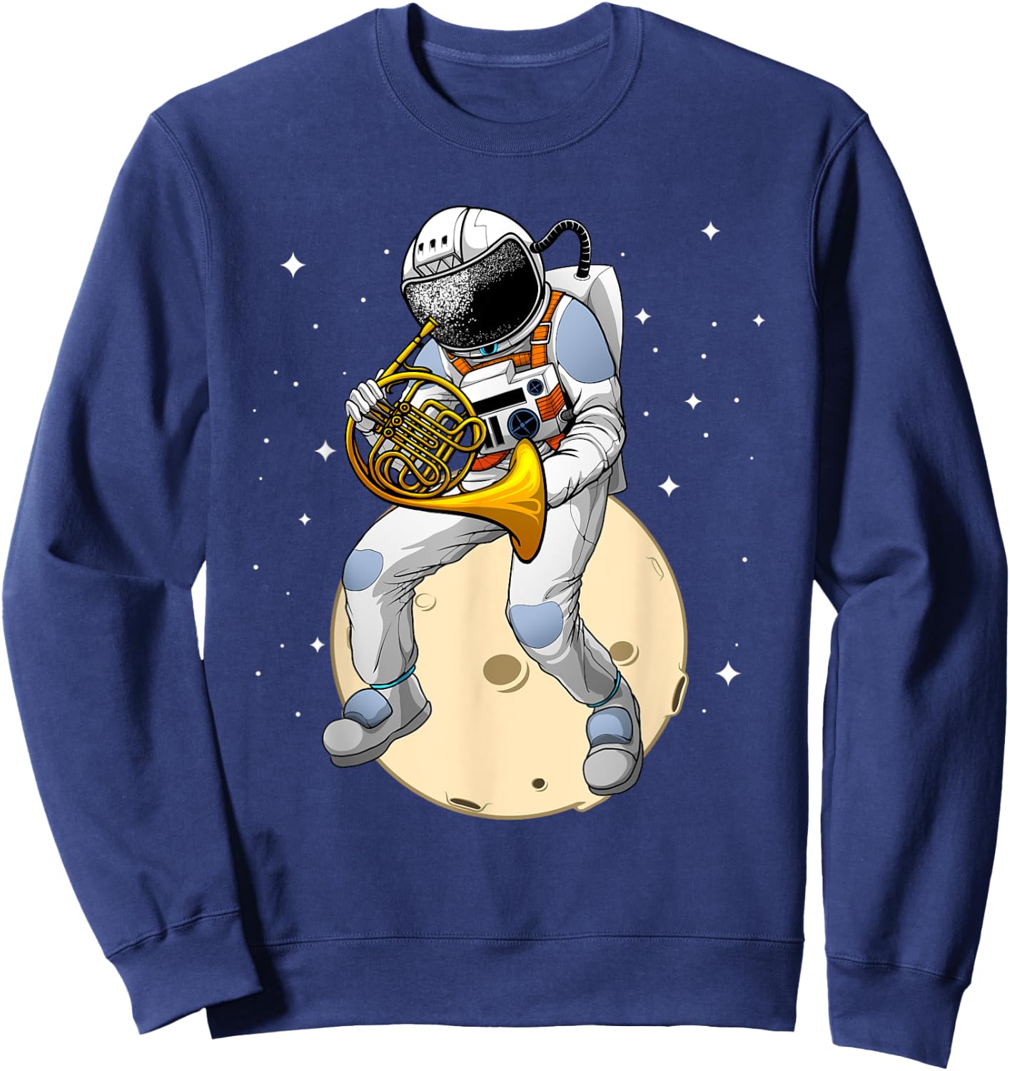 Funny French Horn Art Women Boys Girls Kids Hornist Sweatshirt - Sweatshirt | Navy