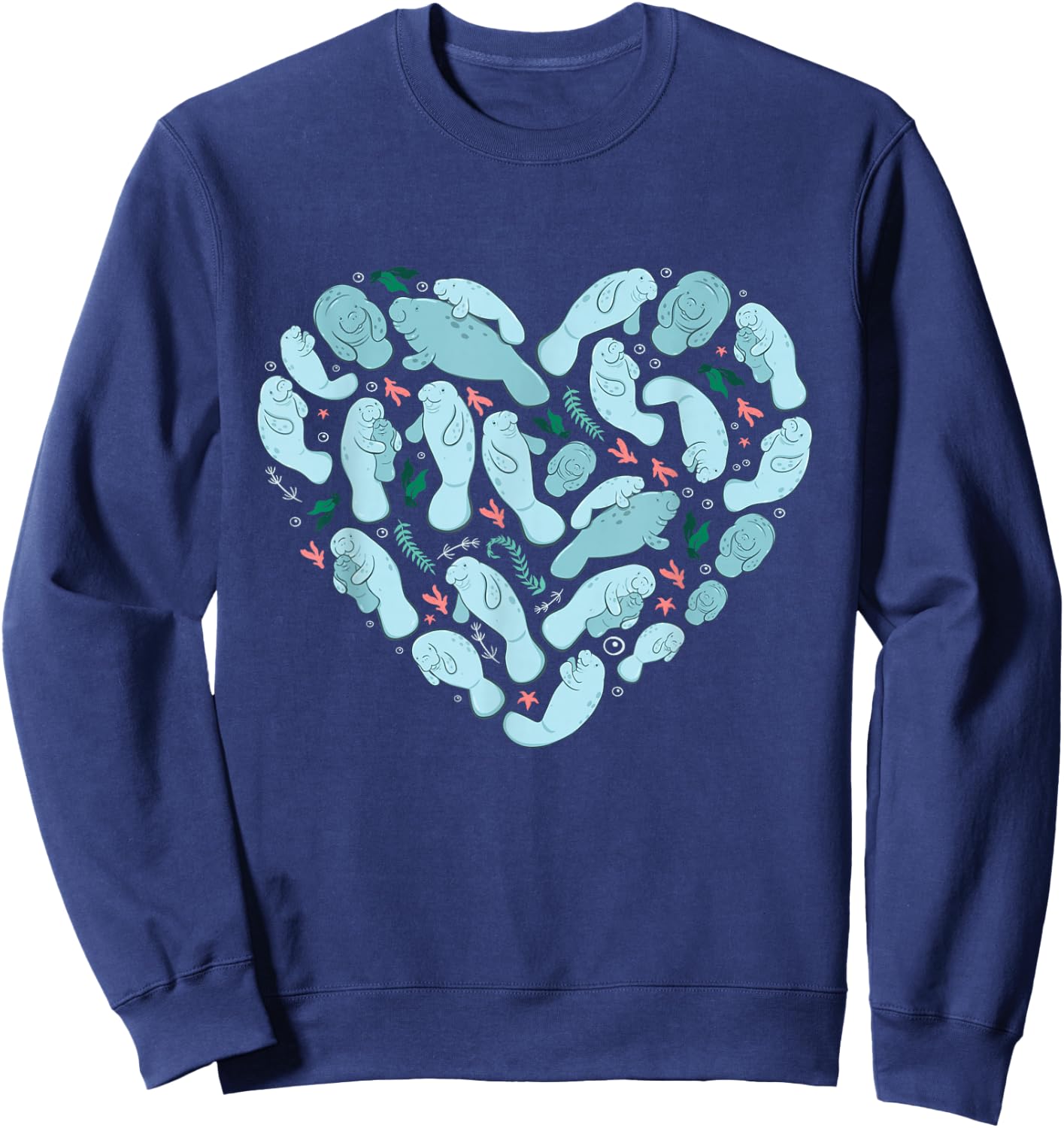 Manatee lover heart sea cow Floaty Potato kids boys women Sweatshirt - Sweatshirt | Navy