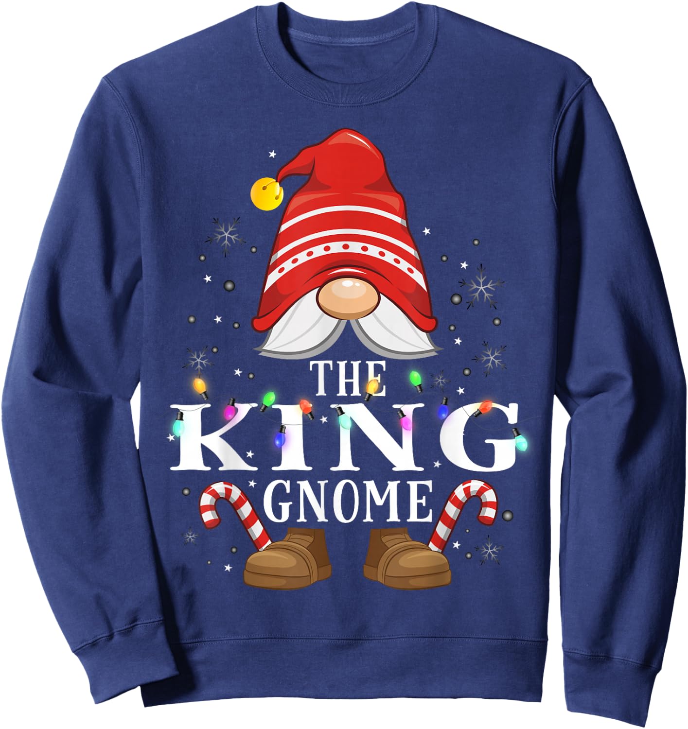 The King Gnome Family Christmas Pajama Party Sweatshirt - Sweatshirt | Navy