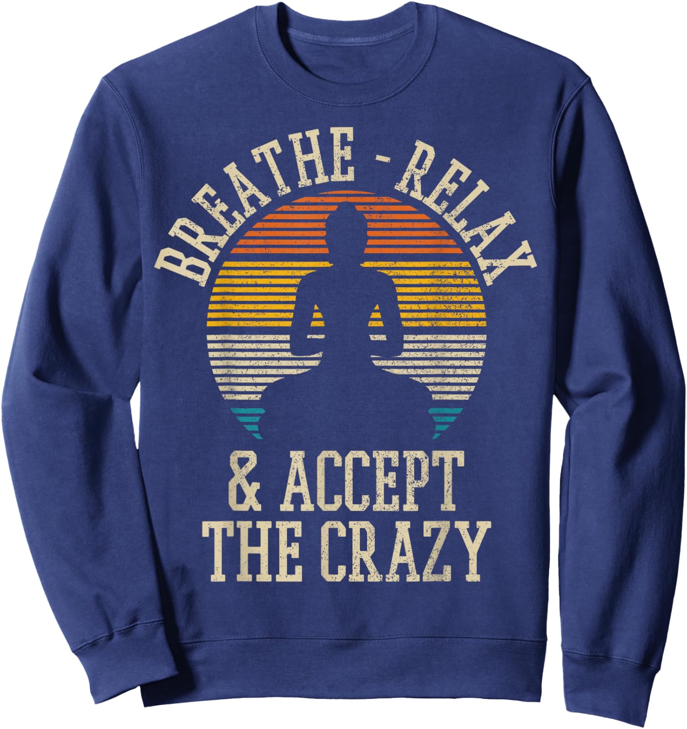 Vintage Buddha Buddhism Yoga Meditation Funny Gift Sweatshirt - Sweatshirt | Navy