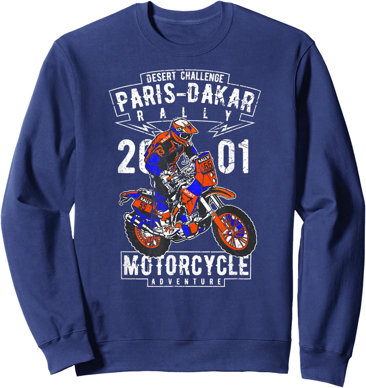 Paris-Dakar rally motorcycle adventure Sahara motocross Sweatshirt - Sweatshirt | Navy