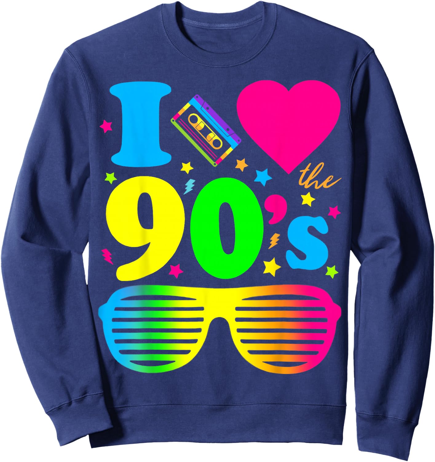 1990's 90s I Heart The Nineties Sweatshirt - Sweatshirt | Navy