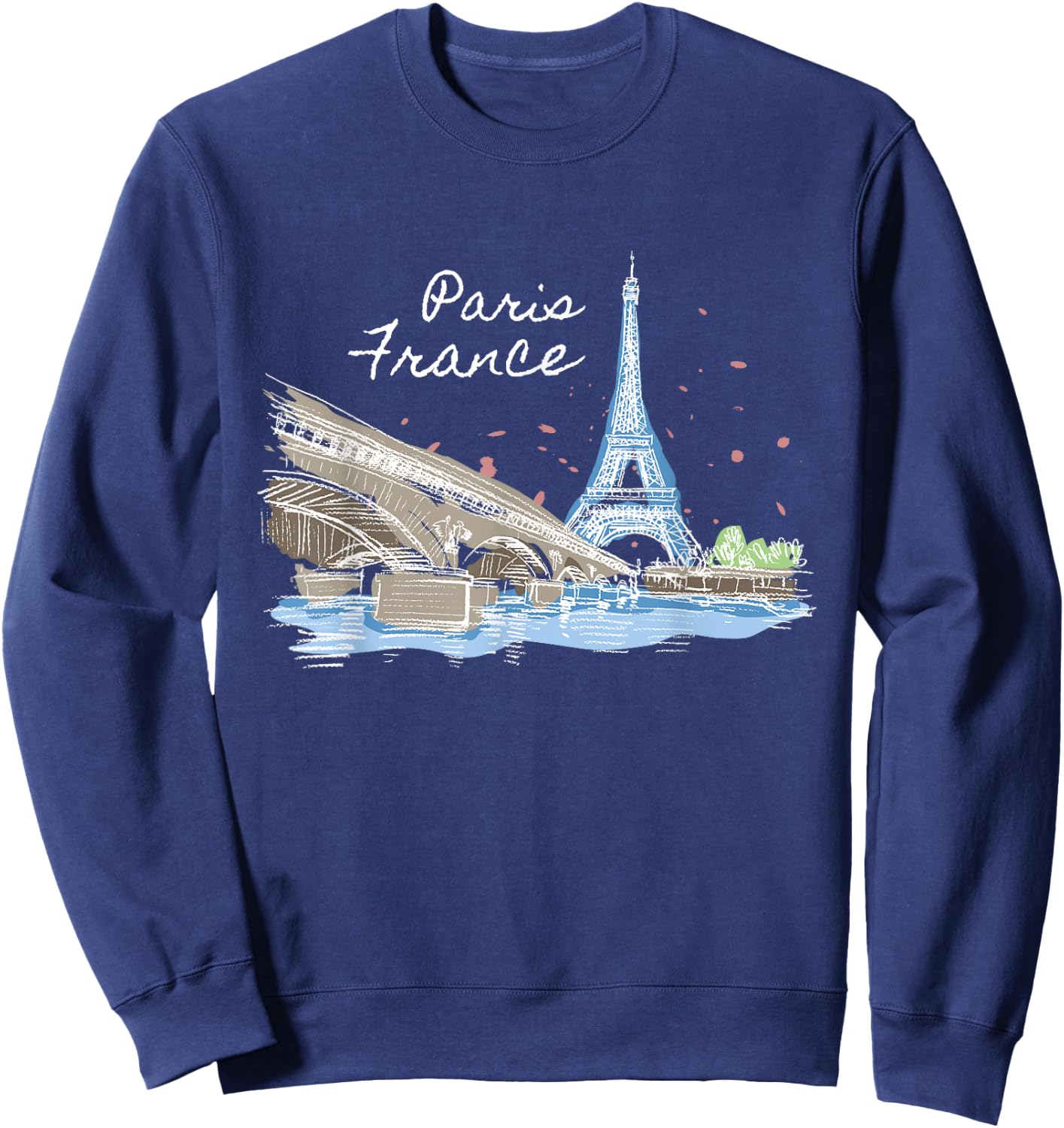 Paris France I Travel Eiffel Tower French French France Sweatshirt - Sweatshirt | Navy