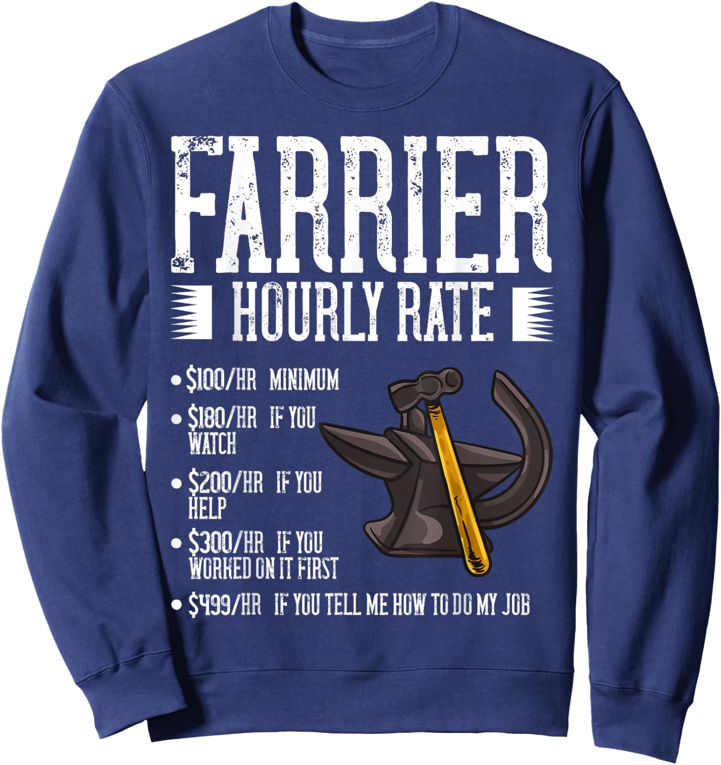 Farrier Horseshoe Gift Hoof Tools Sweatshirt - Sweatshirt | Navy