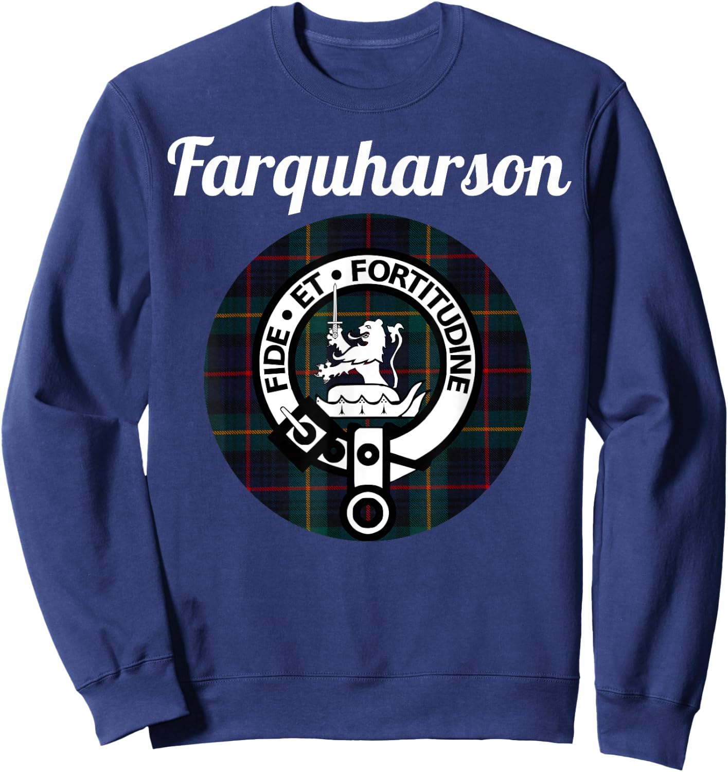 Farquharson Clan Scottish Name Coat Of Arms Tartan Sweatshirt - Sweatshirt | Navy